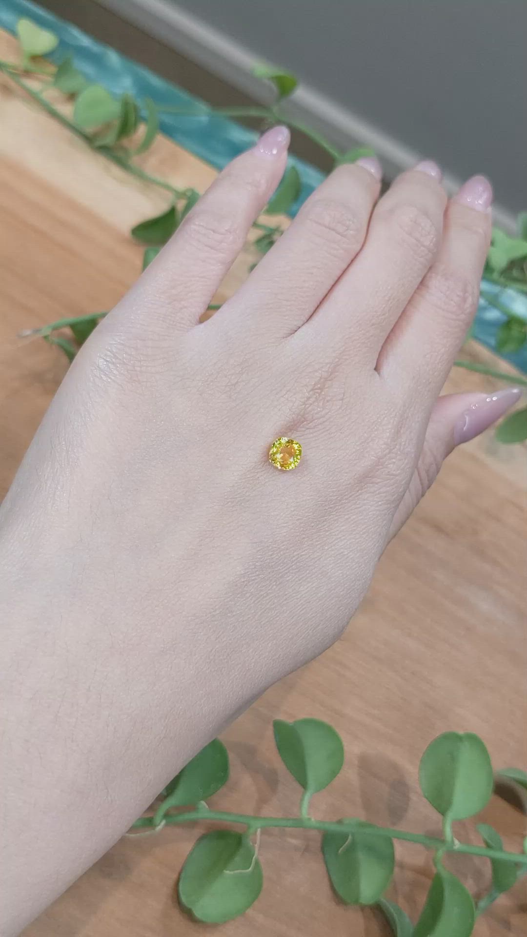 1.20 Ct. Orangish Yellow Sapphire from Ceylon (Sri Lanka) Size Video