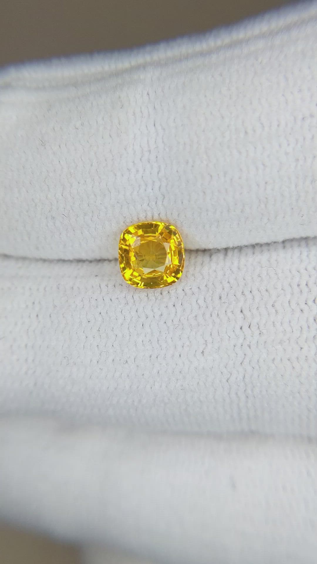 1.20 Ct. Orangish Yellow Sapphire from Ceylon (Sri Lanka) Size Video