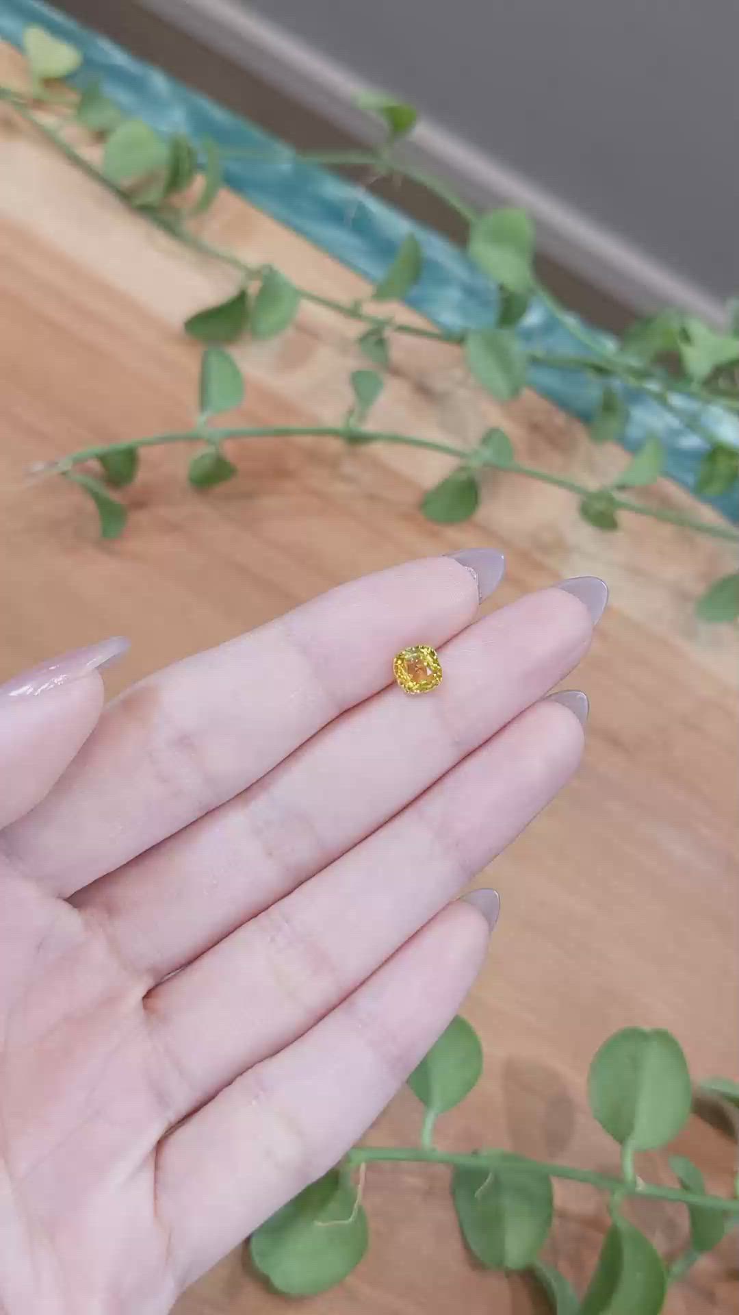 1.20 Ct. Orangish Yellow Sapphire from Ceylon (Sri Lanka) Size Video