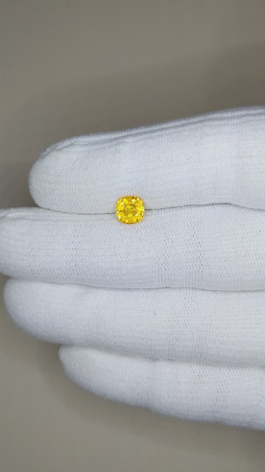 1.31 Ct. Orangish Yellow Sapphire from Ceylon (Sri Lanka) Size Video
