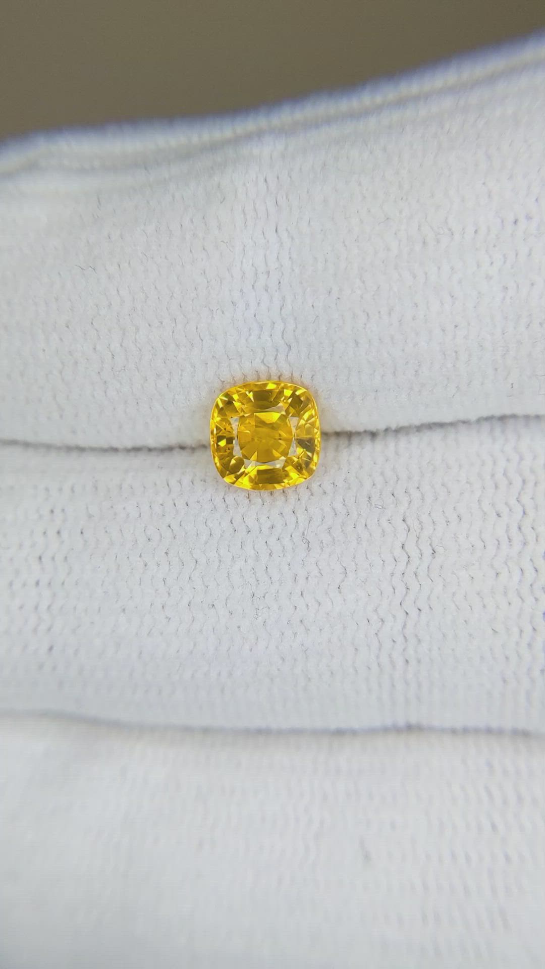 1.31 Ct. Orangish Yellow Sapphire from Ceylon (Sri Lanka) Size Video