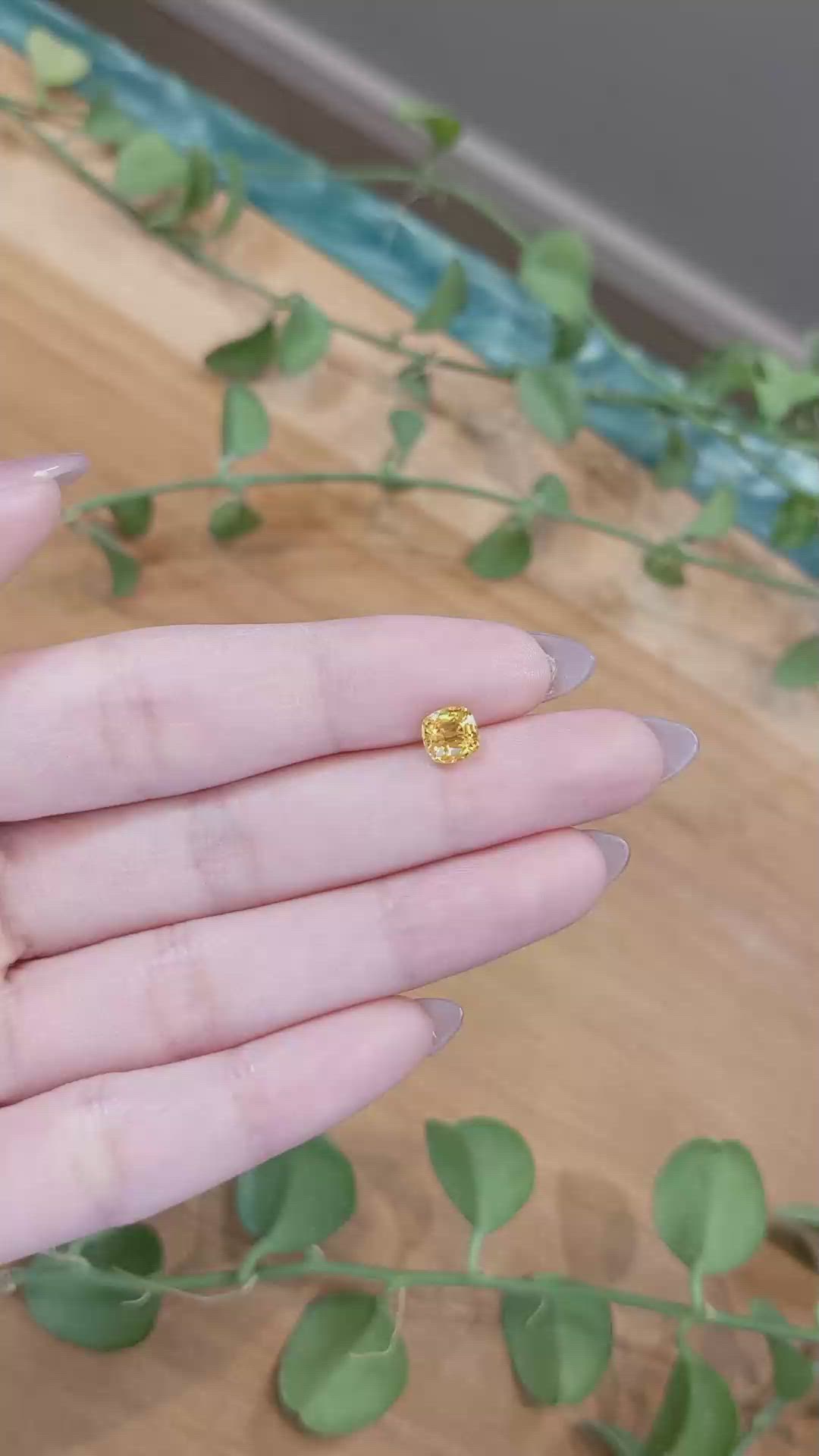 1.31 Ct. Orangish Yellow Sapphire from Ceylon (Sri Lanka) Size Video