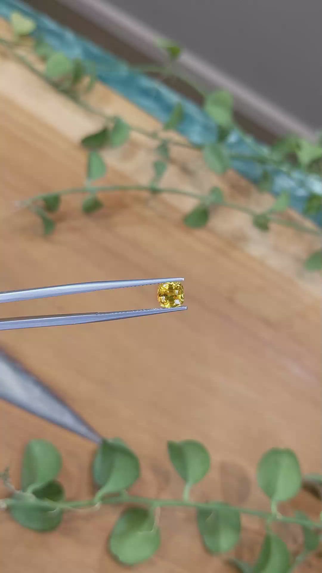 1.31 Ct. Orangish Yellow Sapphire from Ceylon (Sri Lanka) Size Video