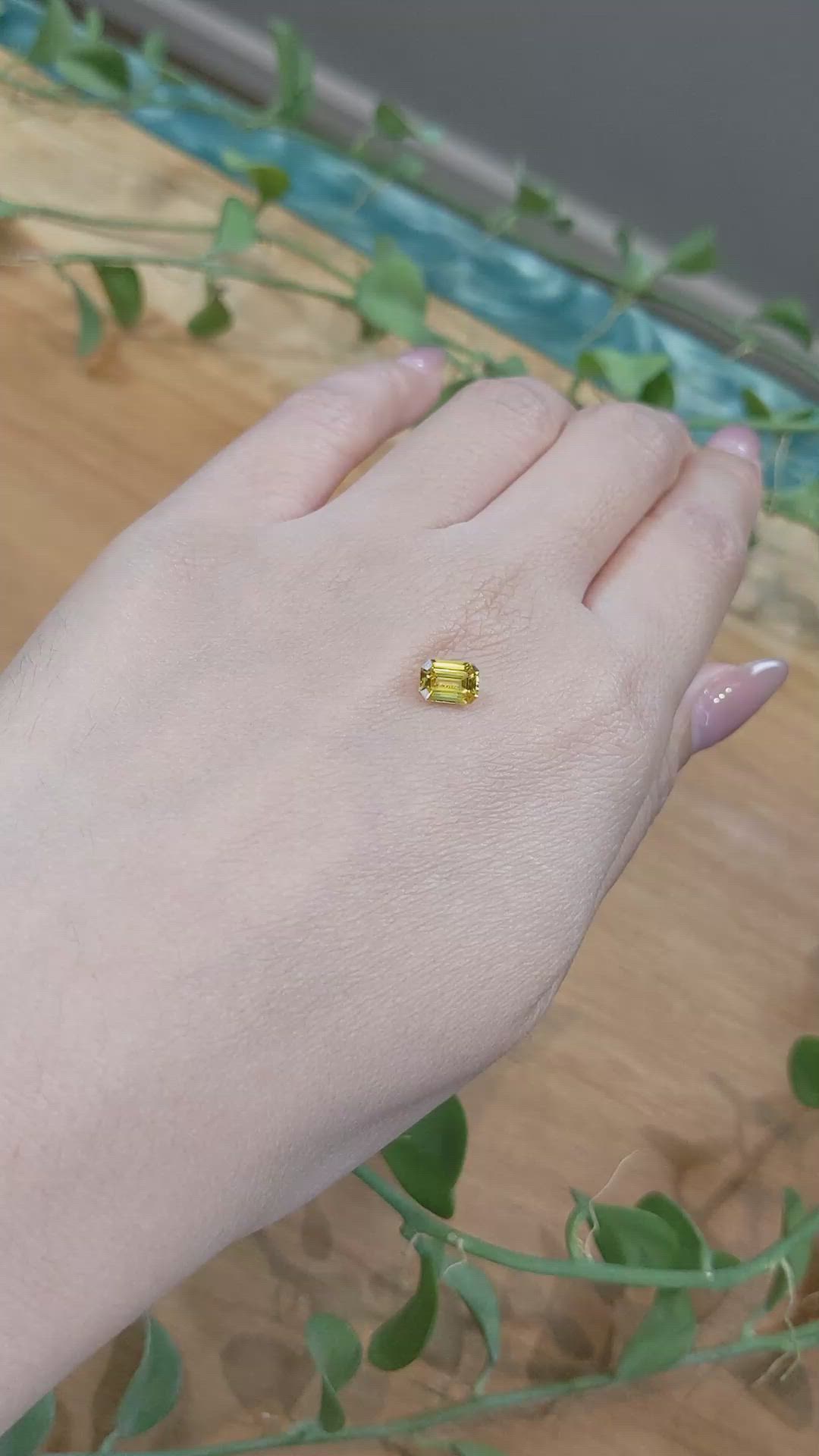 0.98 Ct. Yellow Sapphire from Ceylon (Sri Lanka) Size Video