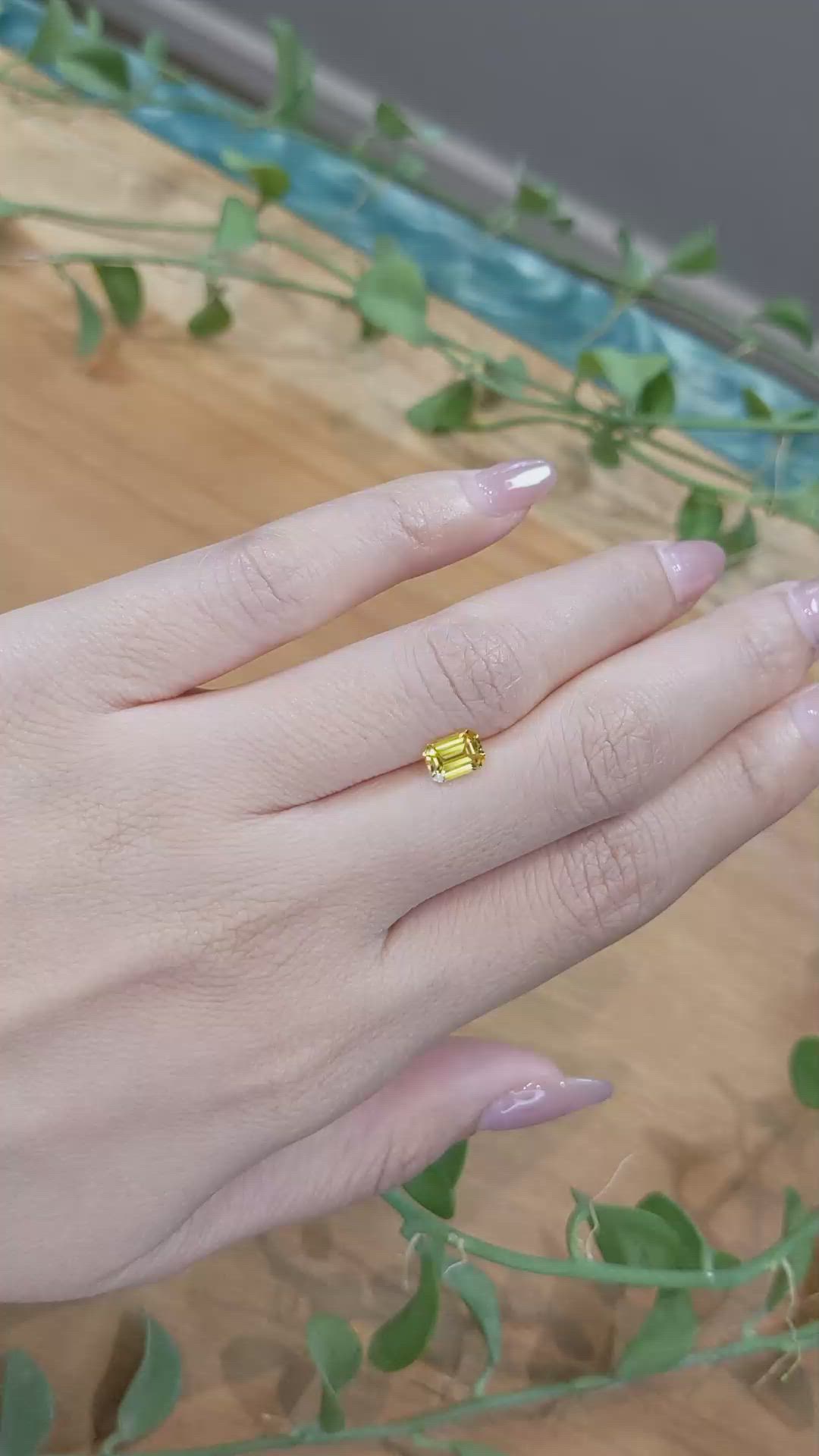 0.98 Ct. Yellow Sapphire from Ceylon (Sri Lanka) Size Video