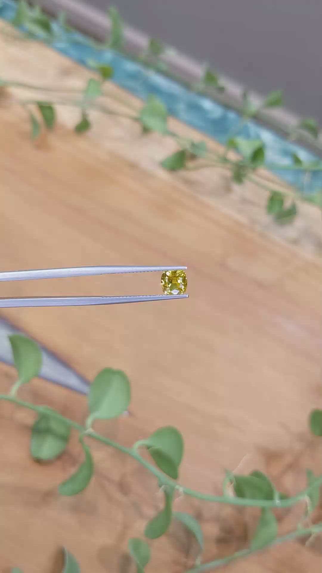 1.29 Ct. Orangish Yellow Sapphire from Ceylon (Sri Lanka) Size Video