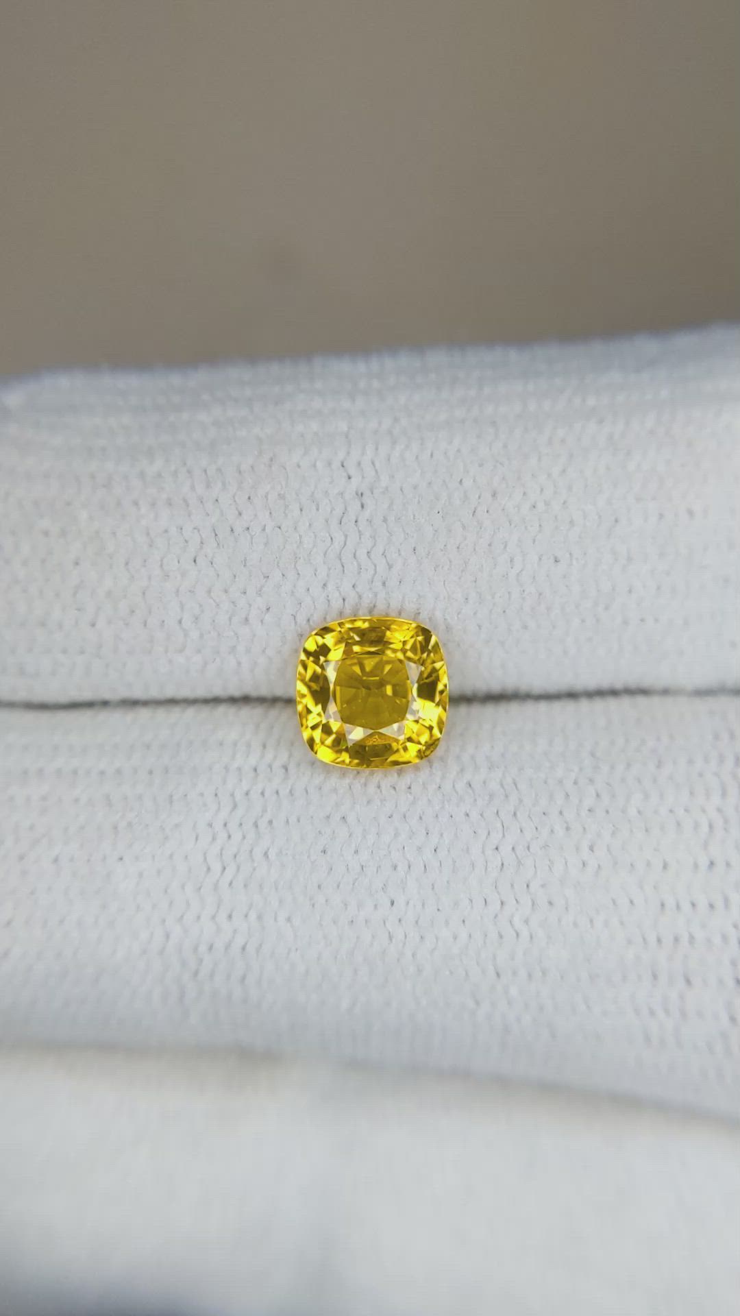 1.29 Ct. Orangish Yellow Sapphire from Ceylon (Sri Lanka) Size Video