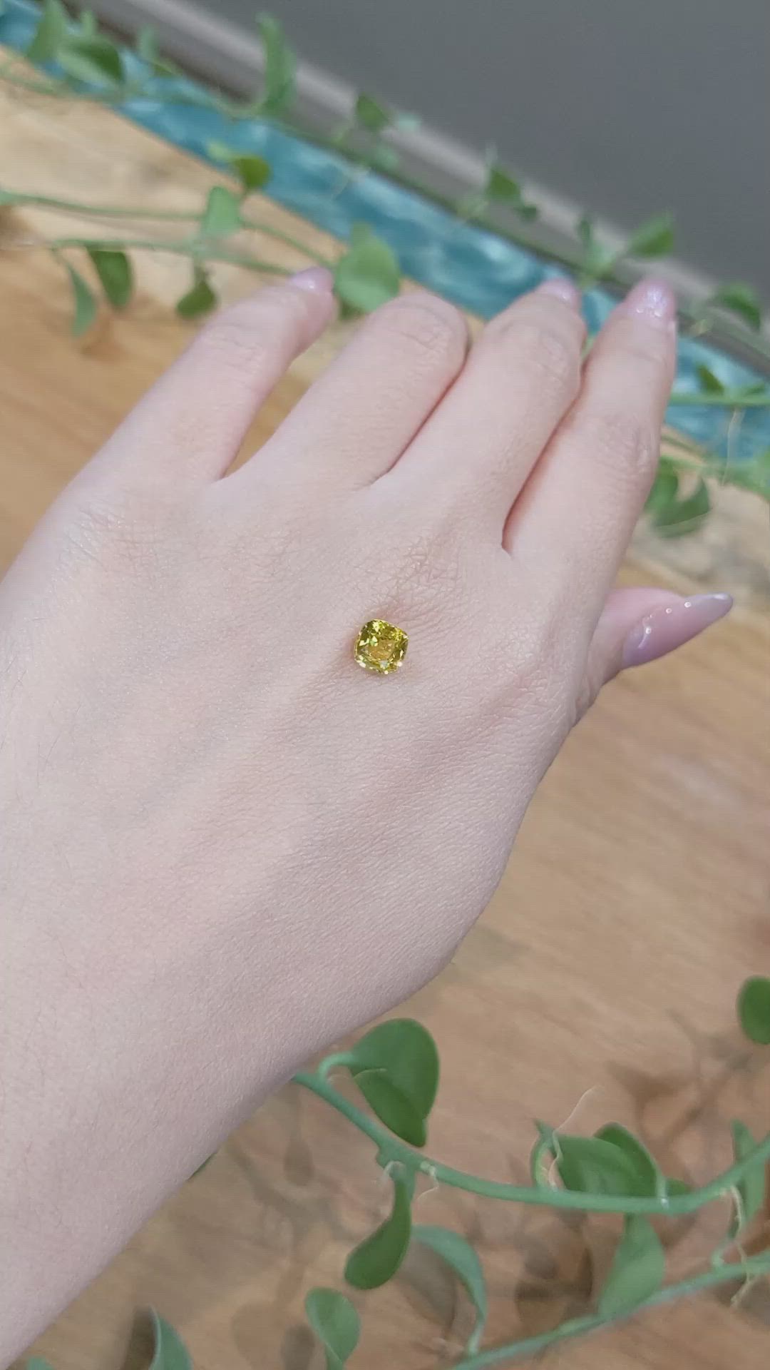 1.29 Ct. Orangish Yellow Sapphire from Ceylon (Sri Lanka) Size Video