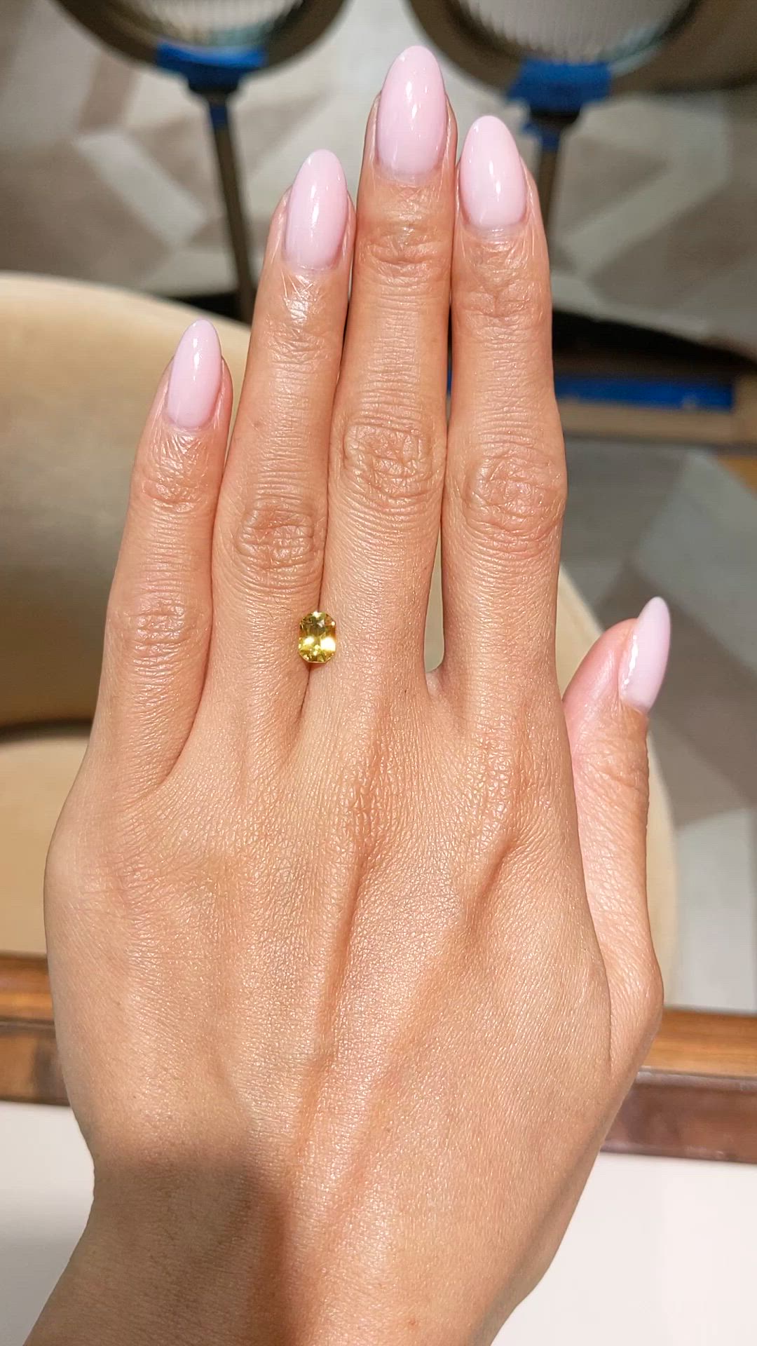 0.97 Ct. Yellow Sapphire from Ceylon (Sri Lanka) Size Video
