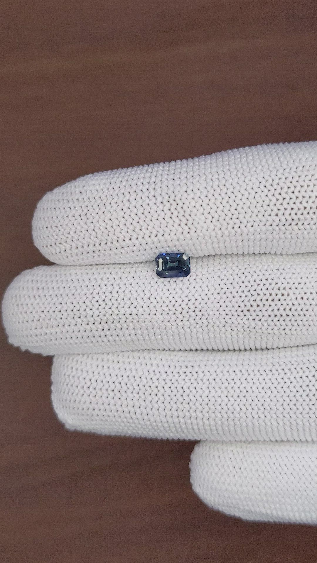 1.03 Ct. Greenish Blue Sapphire from Madagascar Size Video