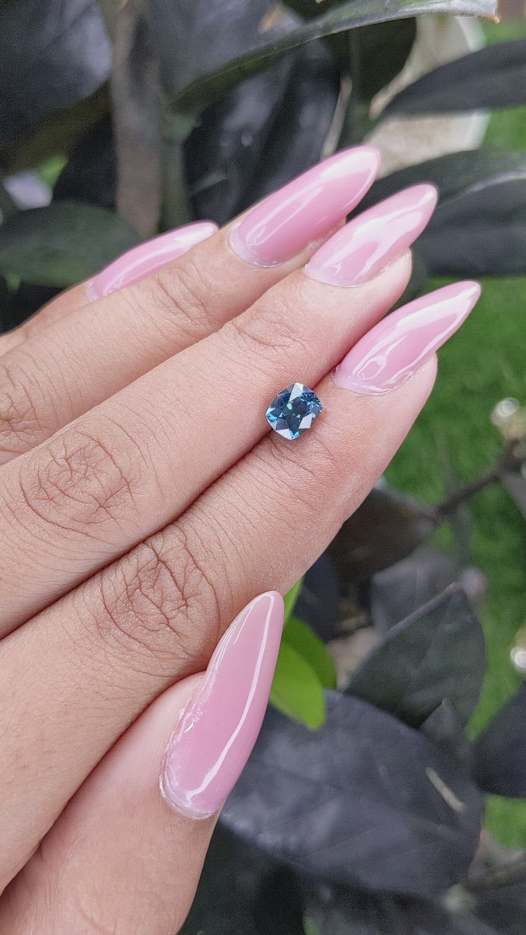 1.19 Ct. Greenish Blue Sapphire from Madagascar Size Video