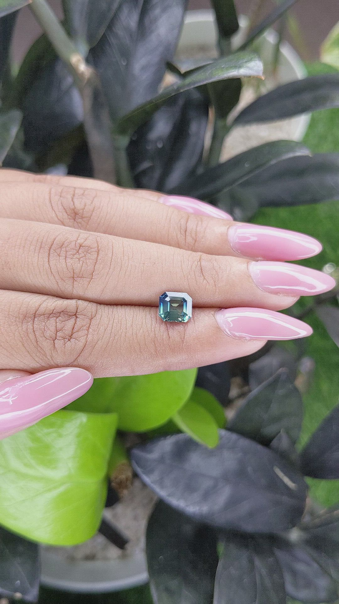 1.52 Ct. Bluish Green Sapphire from Madagascar Size Video