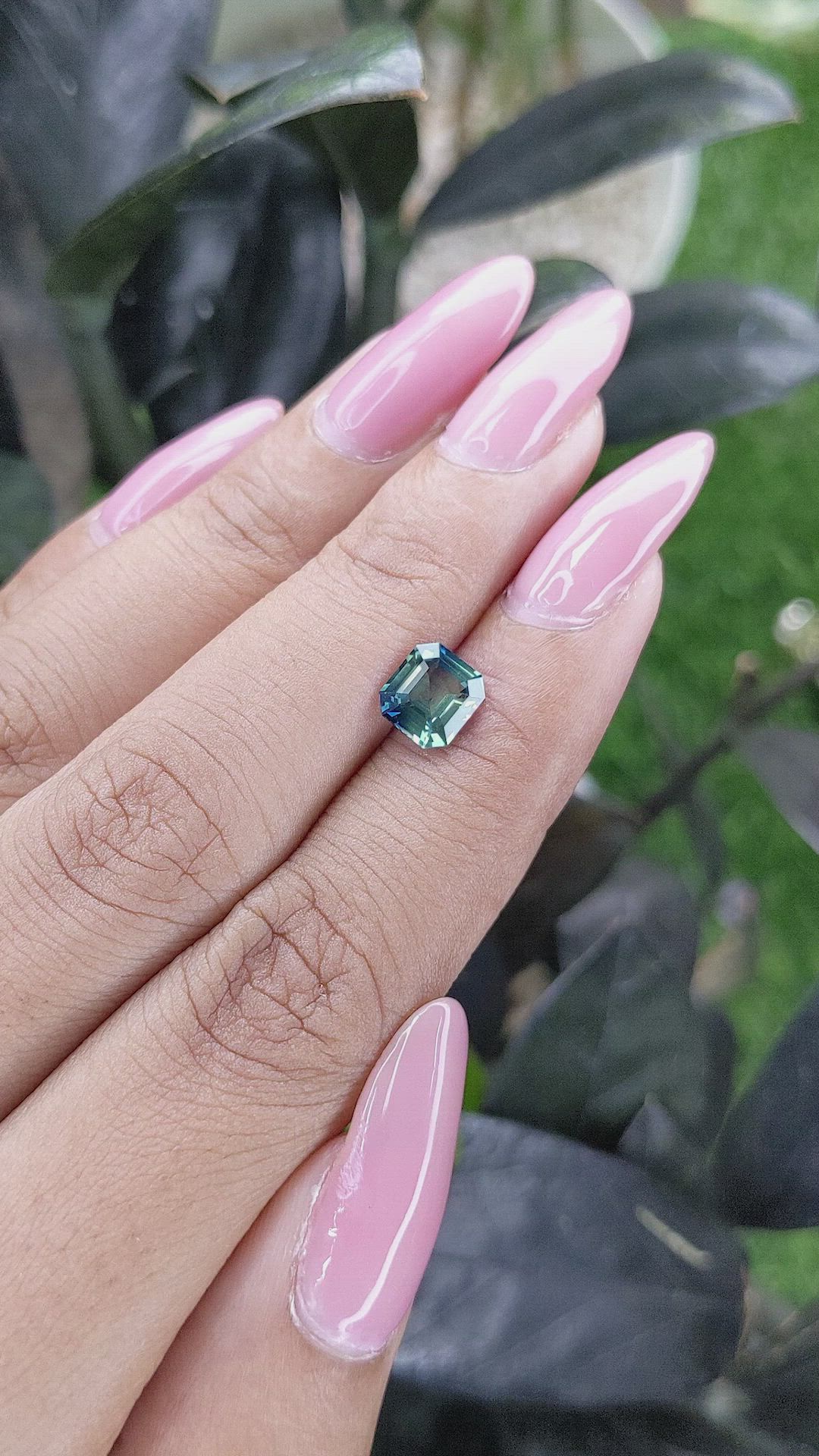 1.52 Ct. Bluish Green Sapphire from Madagascar Size Video