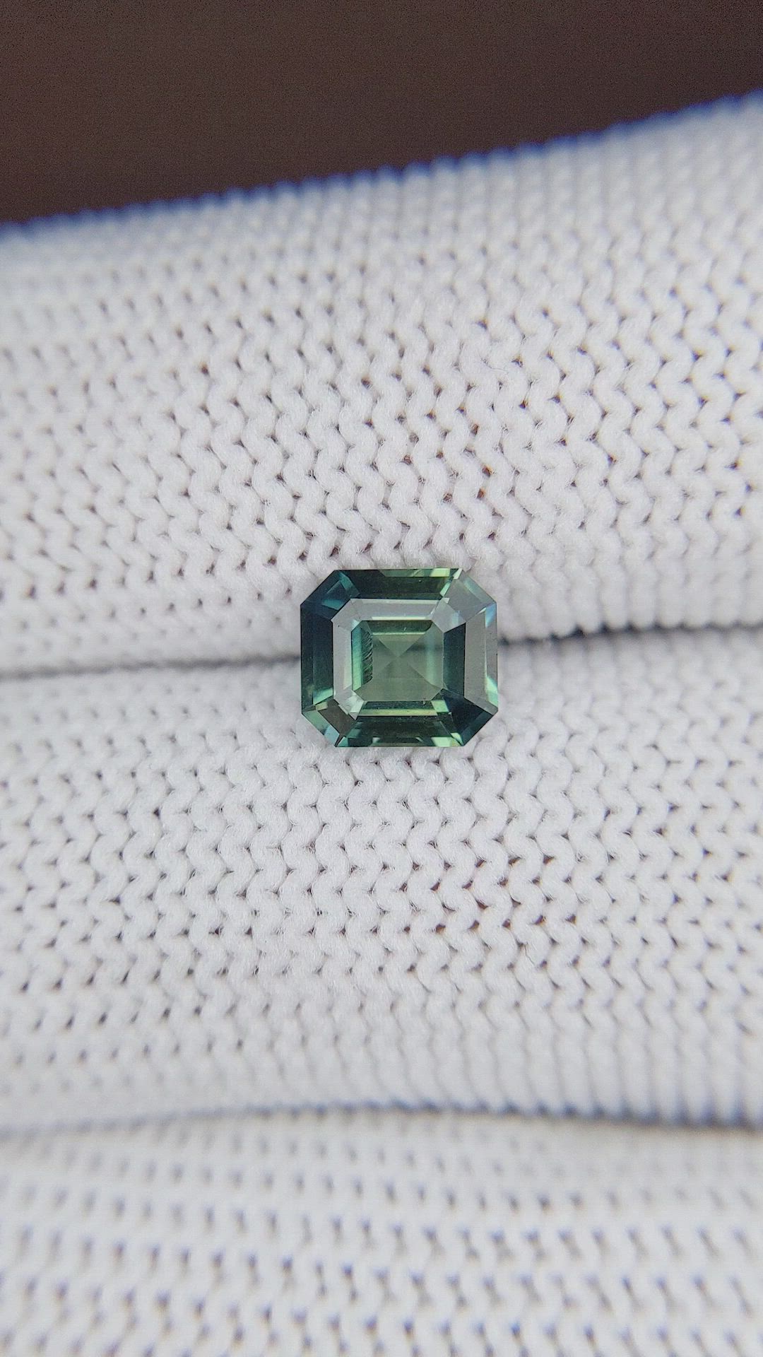 1.52 Ct. Bluish Green Sapphire from Madagascar Size Video