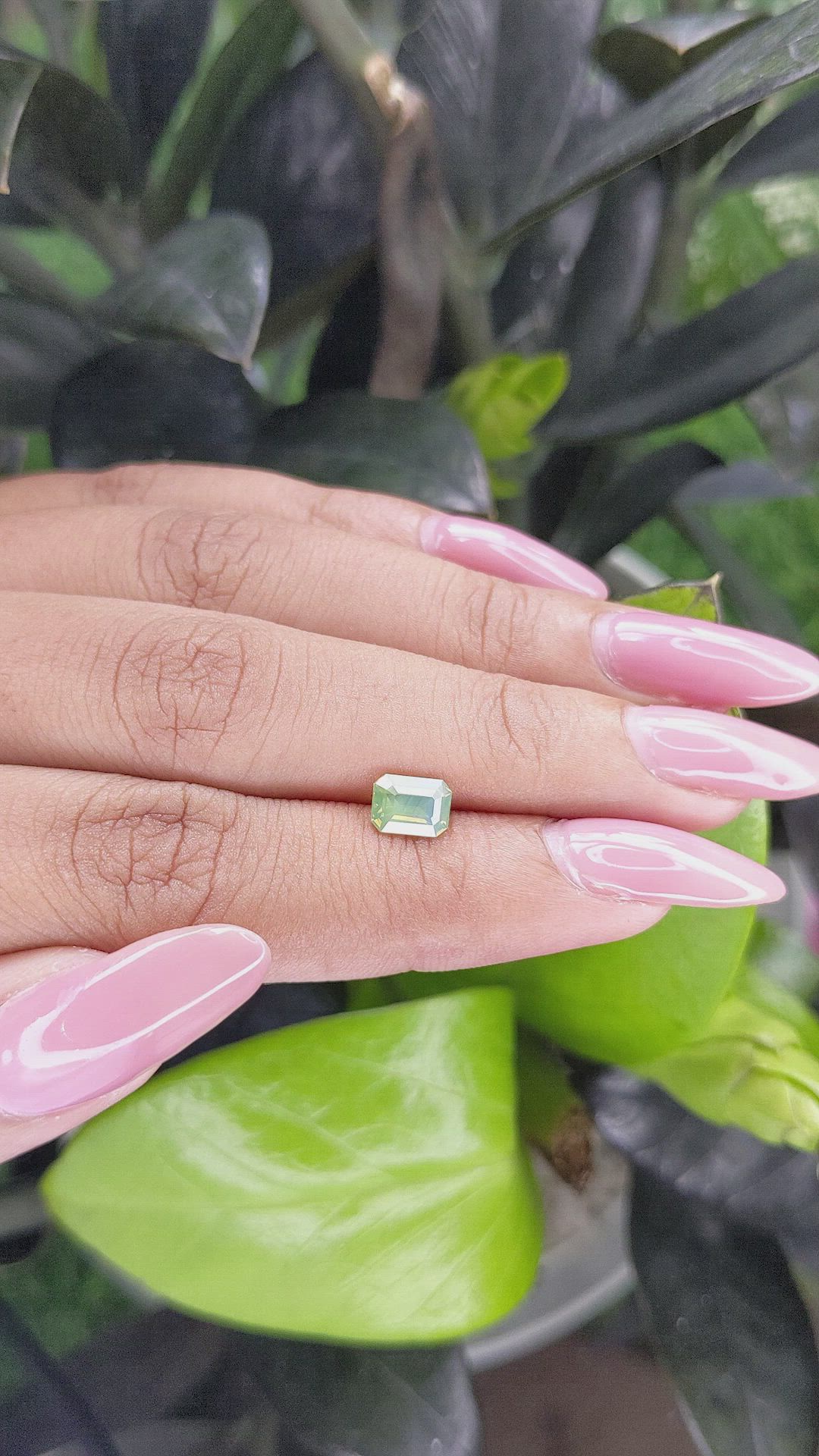 1.05 Ct. Yellowish Green Sapphire from Madagascar Size Video