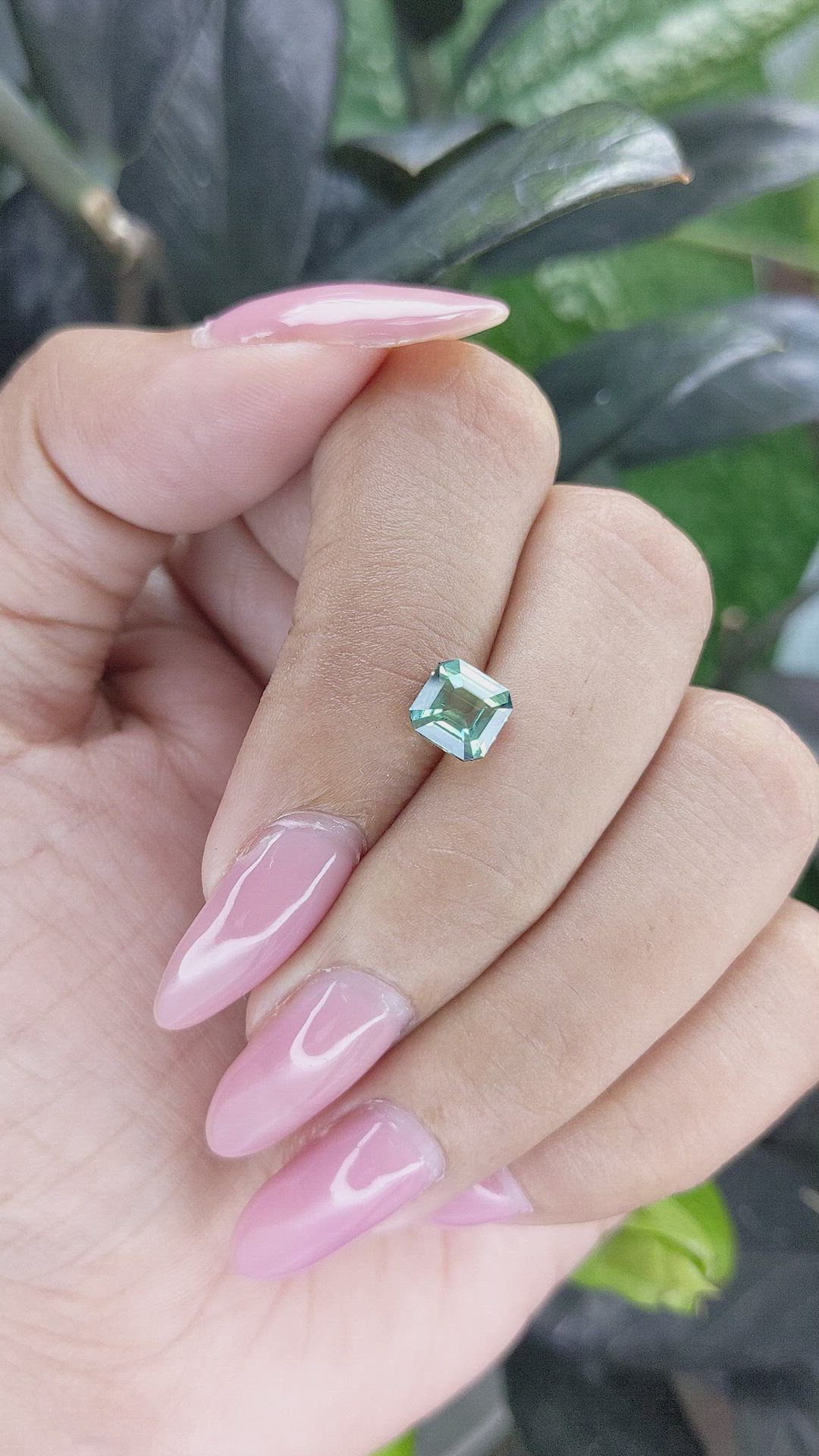 1.53 Ct. Bluish Green Sapphire from Madagascar Size Video