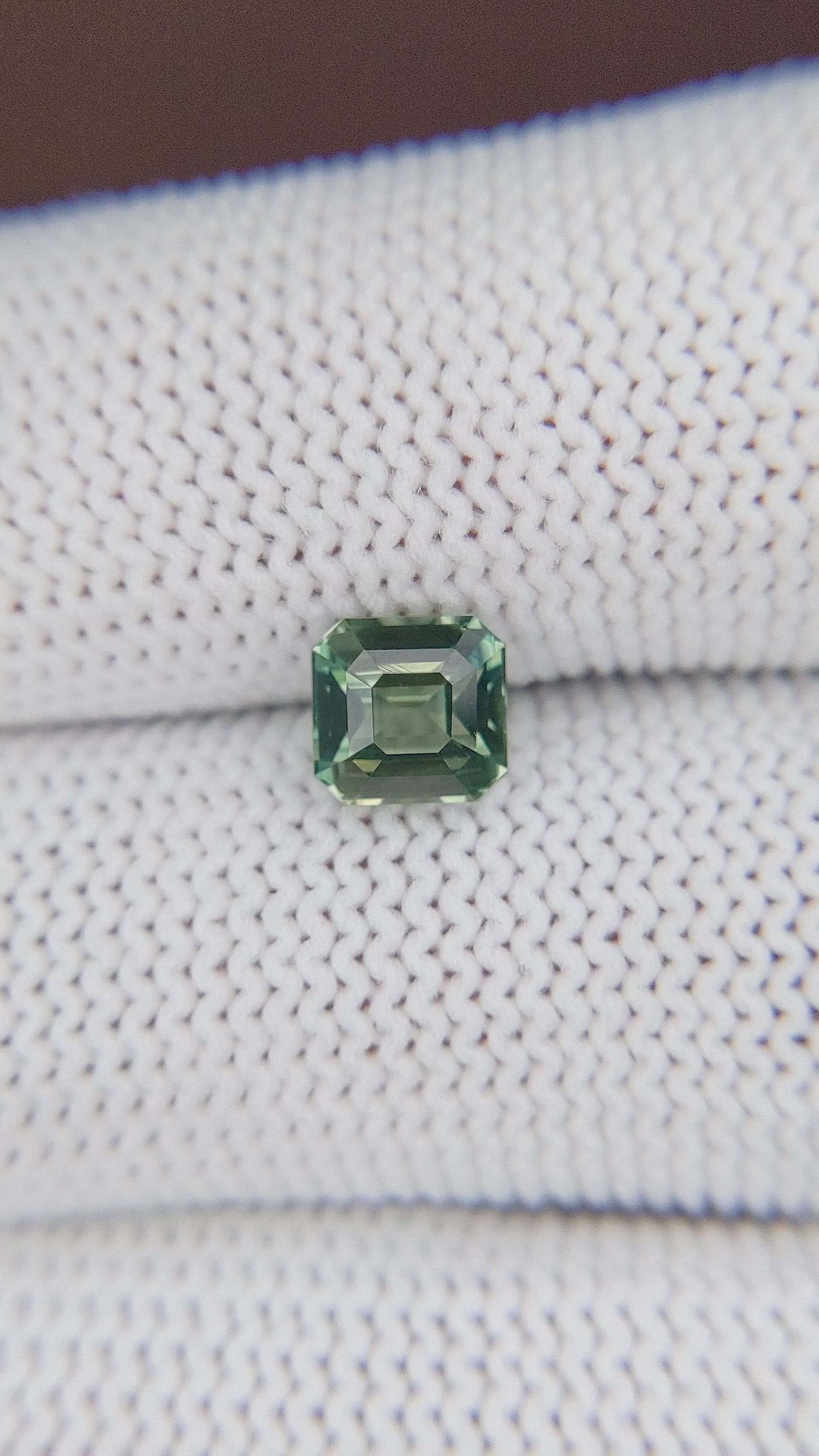 1.53 Ct. Bluish Green Sapphire from Madagascar Size Video