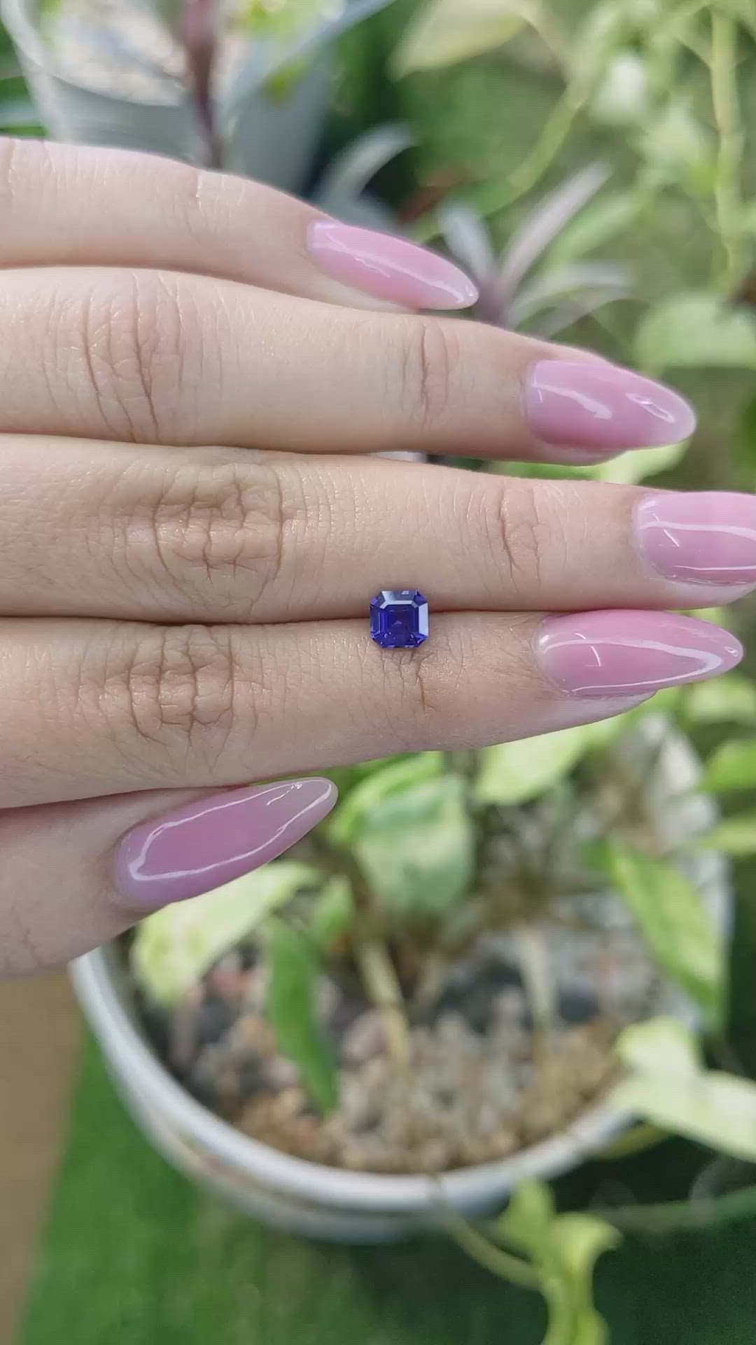 0.83 Ct. Violet Sapphire from Ceylon (Sri Lanka) Size Video