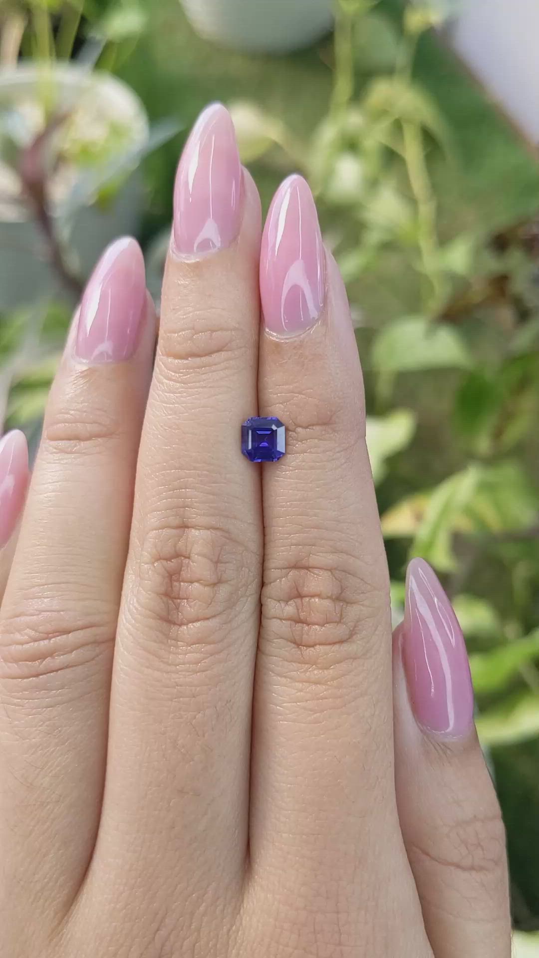 0.83 Ct. Violet Sapphire from Ceylon (Sri Lanka) Size Video