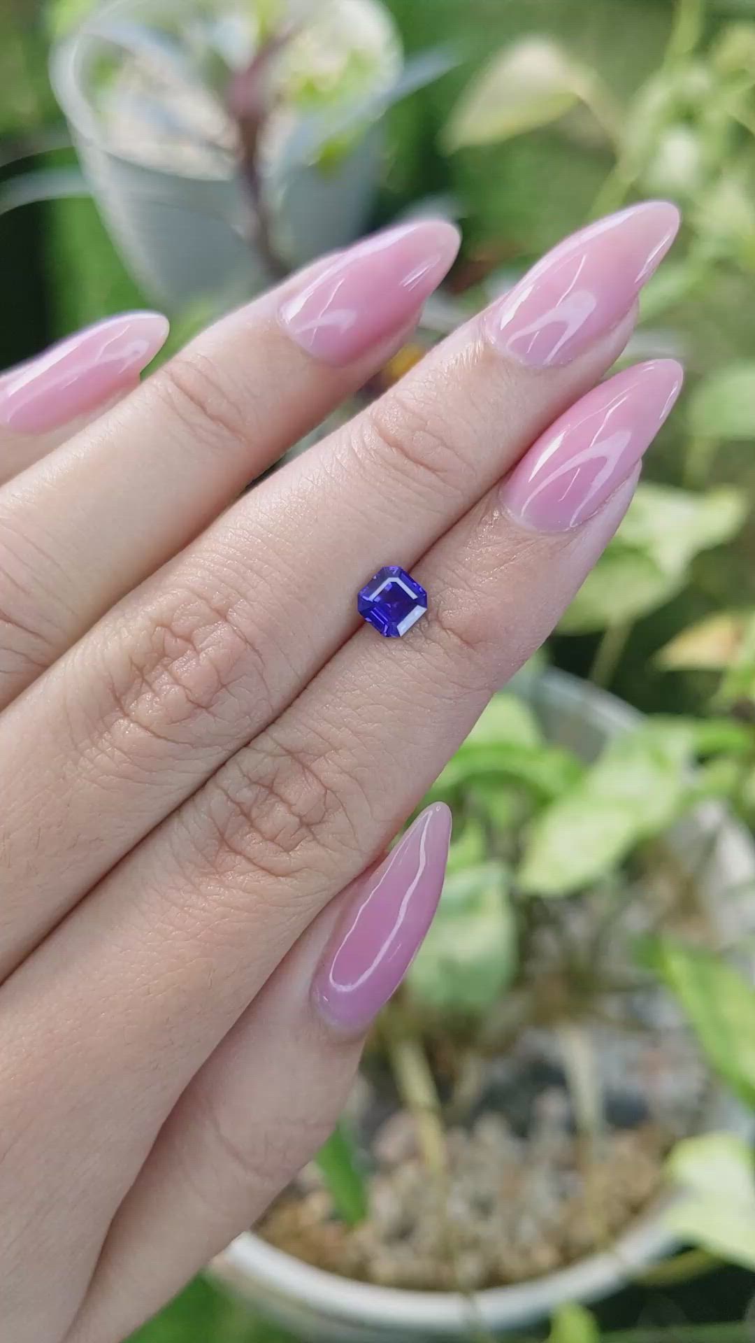 0.83 Ct. Violet Sapphire from Ceylon (Sri Lanka) Size Video
