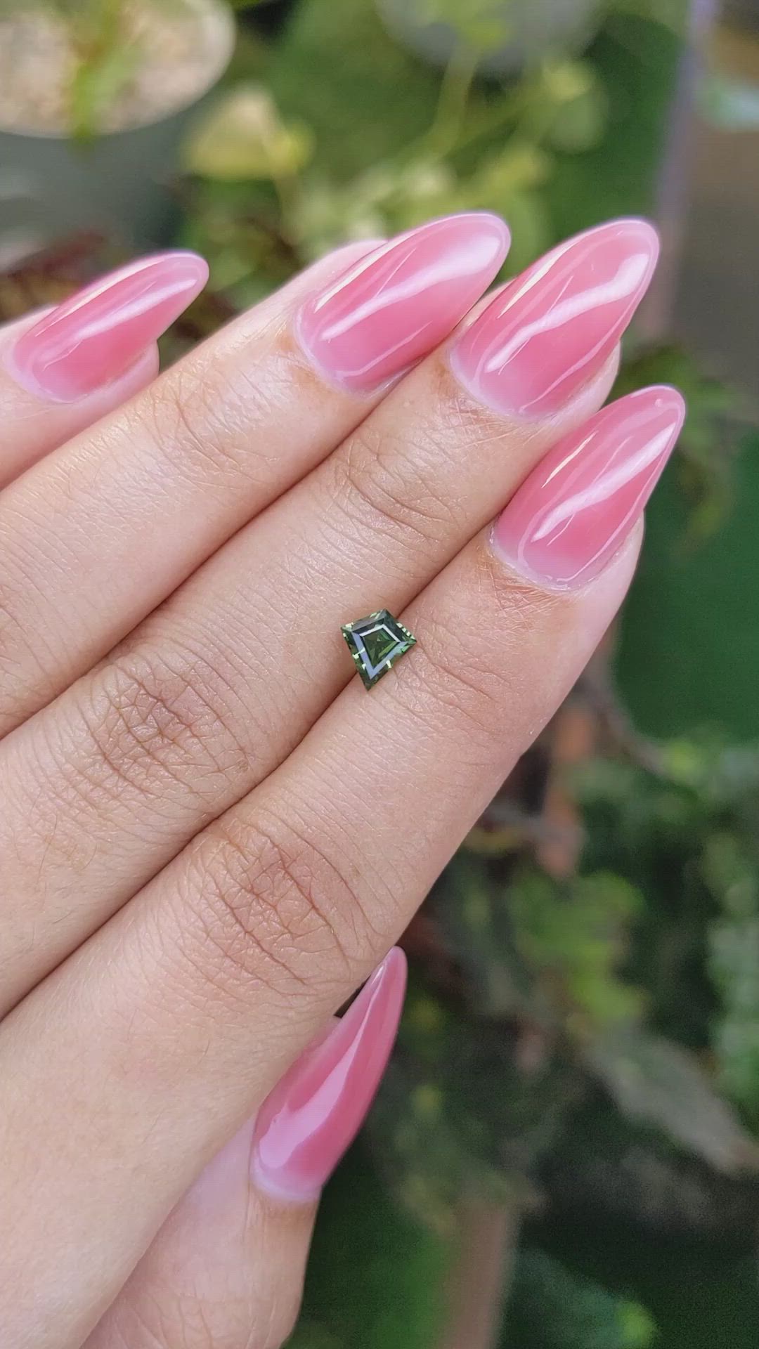 0.66 Ct. Green Sapphire from Ceylon (Sri Lanka) Size Video
