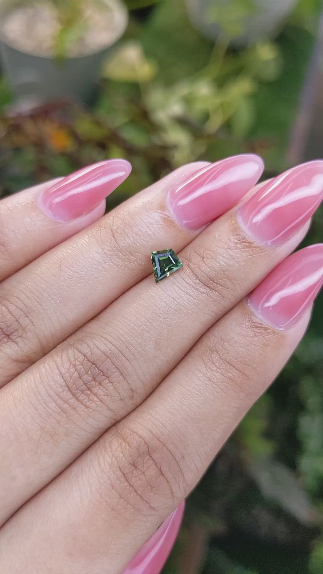 0.66 Ct. Green Sapphire from Ceylon (Sri Lanka) Size Video