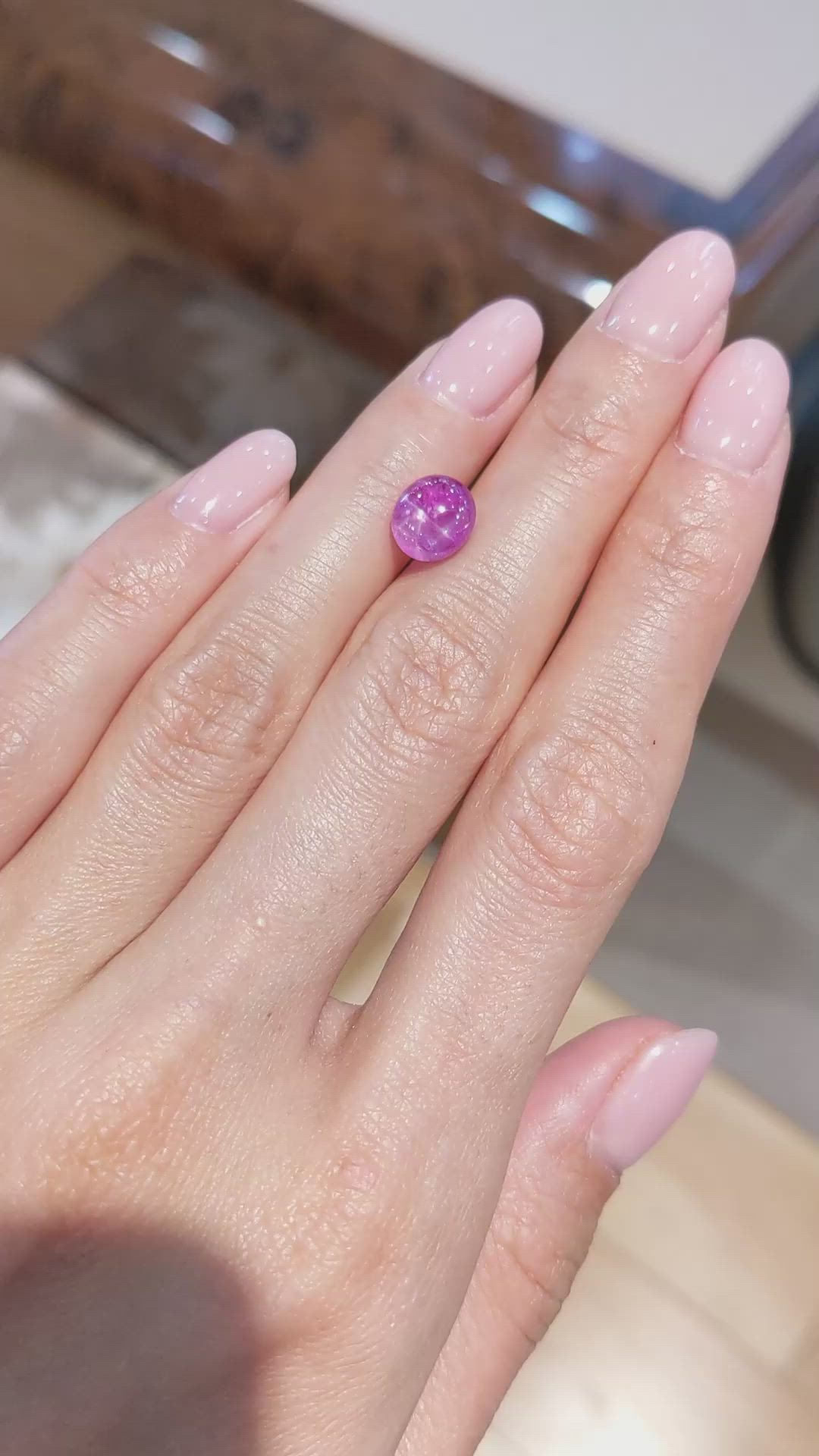 2.87 Ct. Pink Star Sapphire from Burma (Myanmar) Size Video