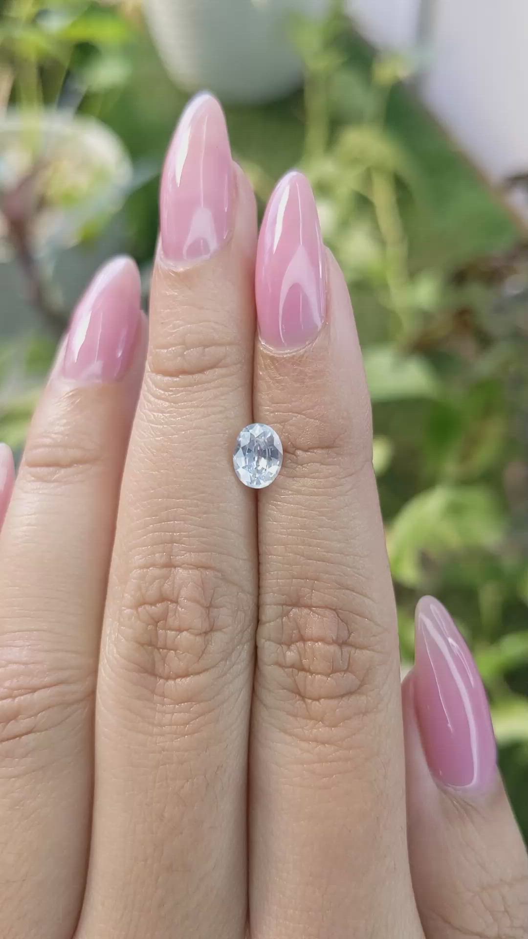 0.99 Ct. White Sapphire from Ceylon (Sri Lanka) Size Video