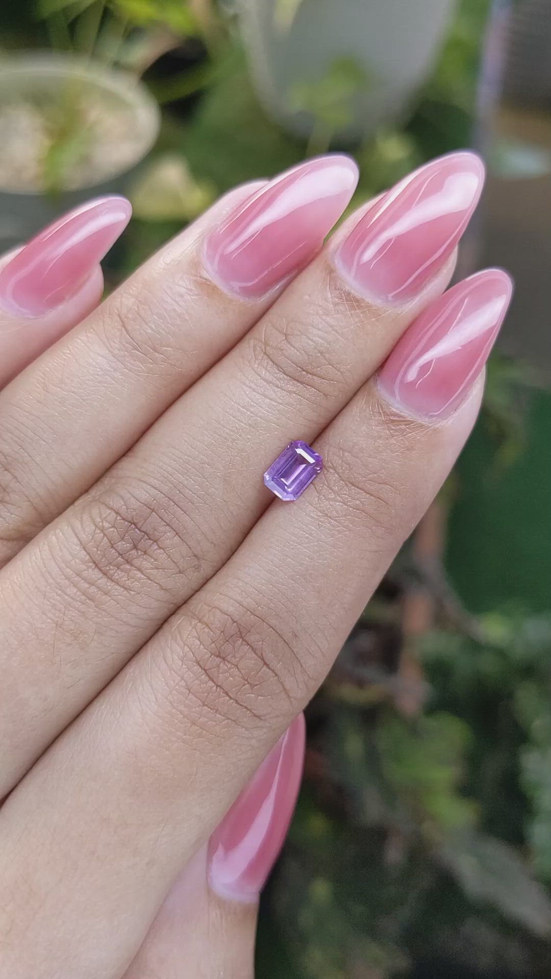 0.63 Ct. Pinkish Purple Sapphire from Ceylon (Sri Lanka) Size Video