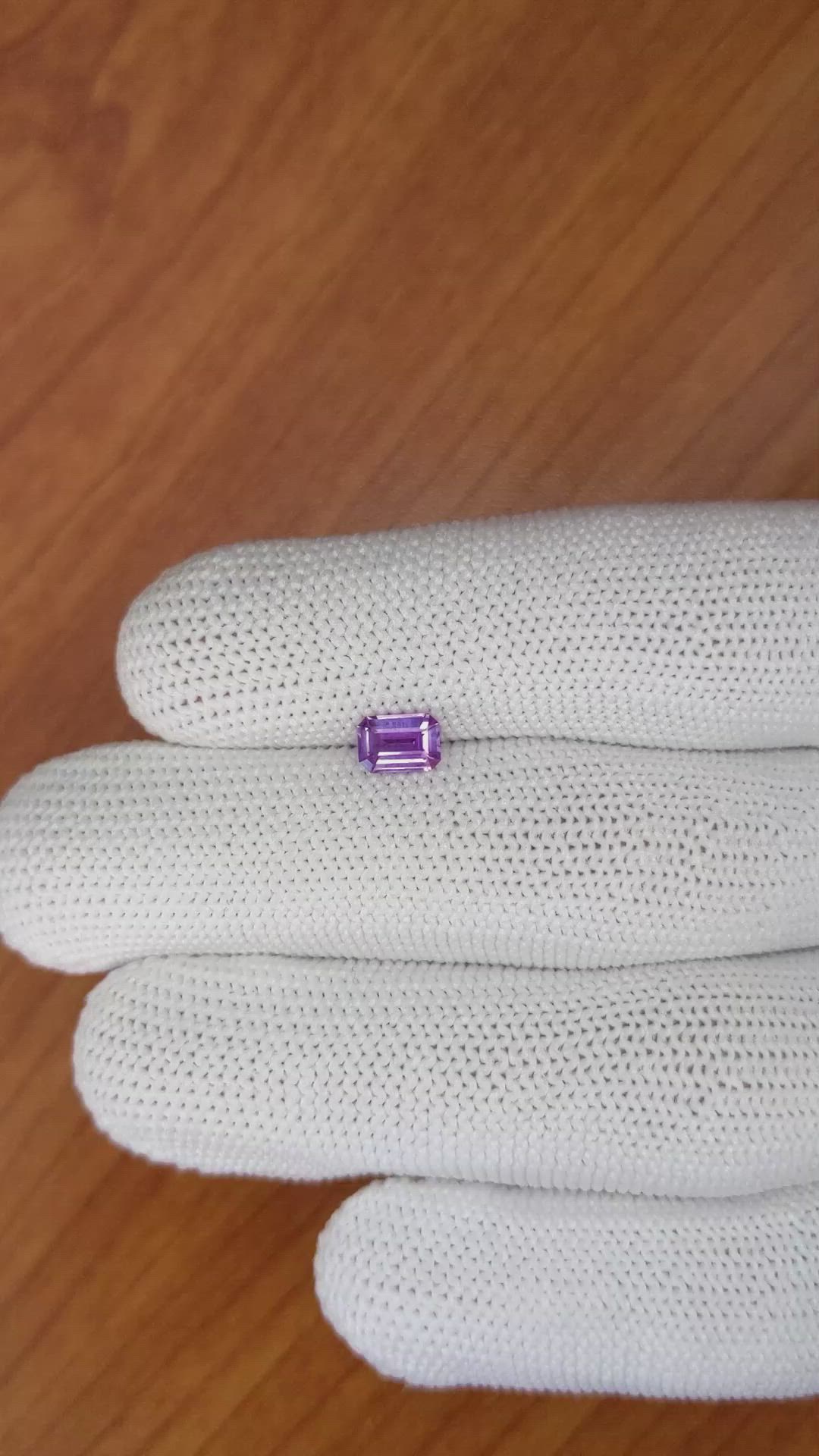 0.63 Ct. Pinkish Purple Sapphire from Ceylon (Sri Lanka) Size Video
