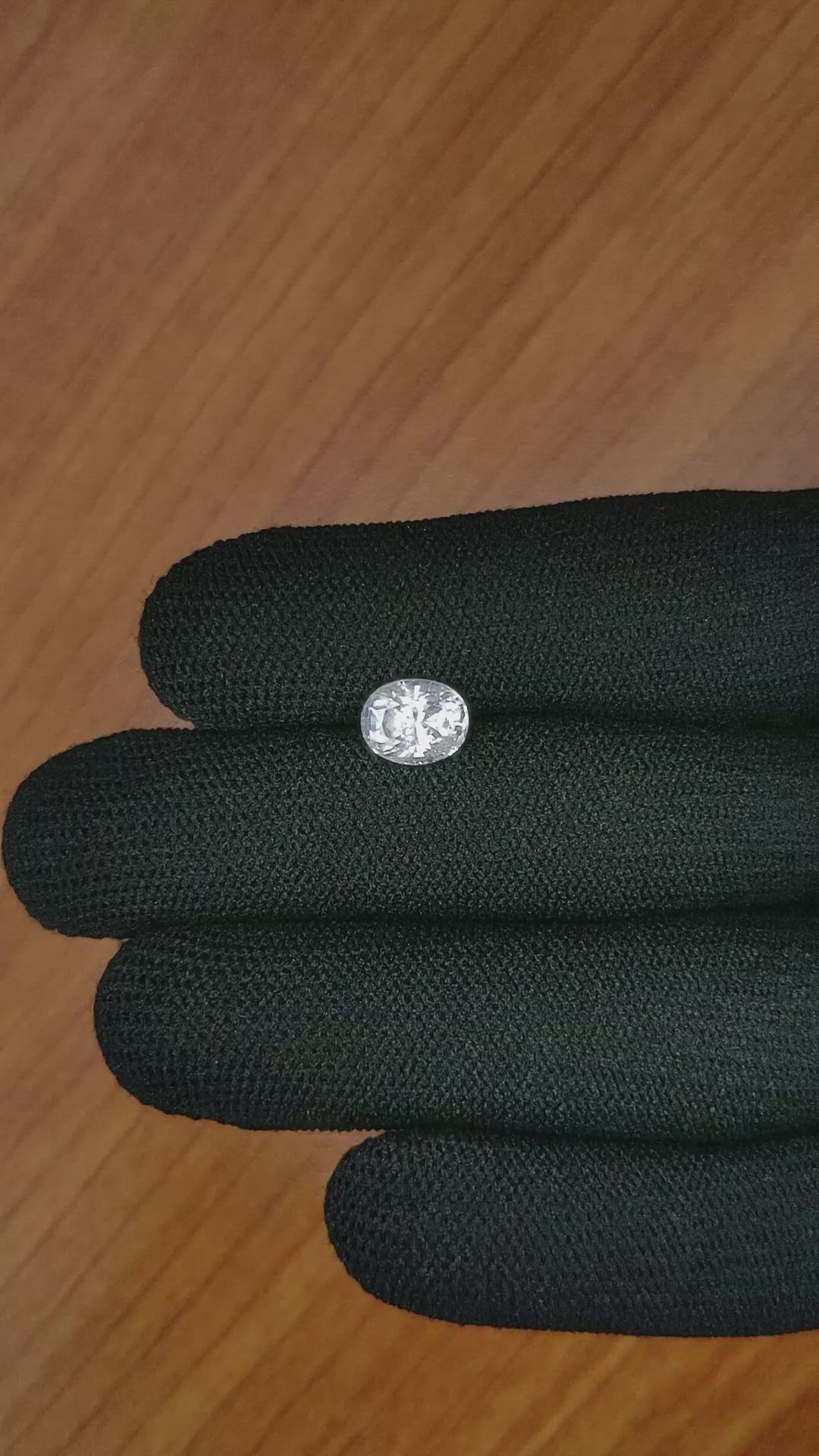 2.55 Ct. White Sapphire from Ceylon (Sri Lanka) Size Video