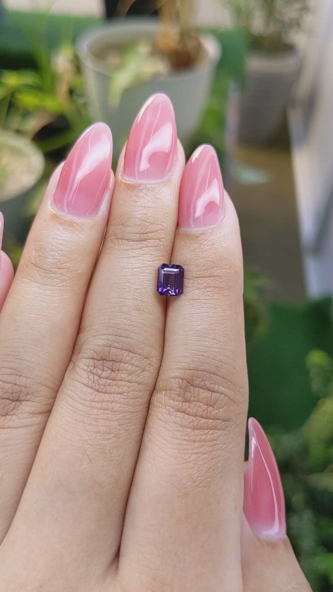 0.91 Ct. Purple Sapphire from Ceylon (Sri Lanka) Size Video