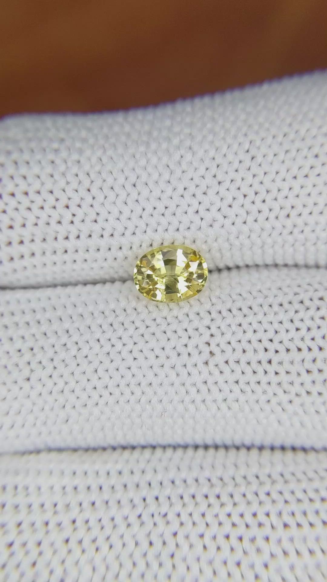1.03 Ct. Yellow Sapphire from Ceylon (Sri Lanka) Size Video