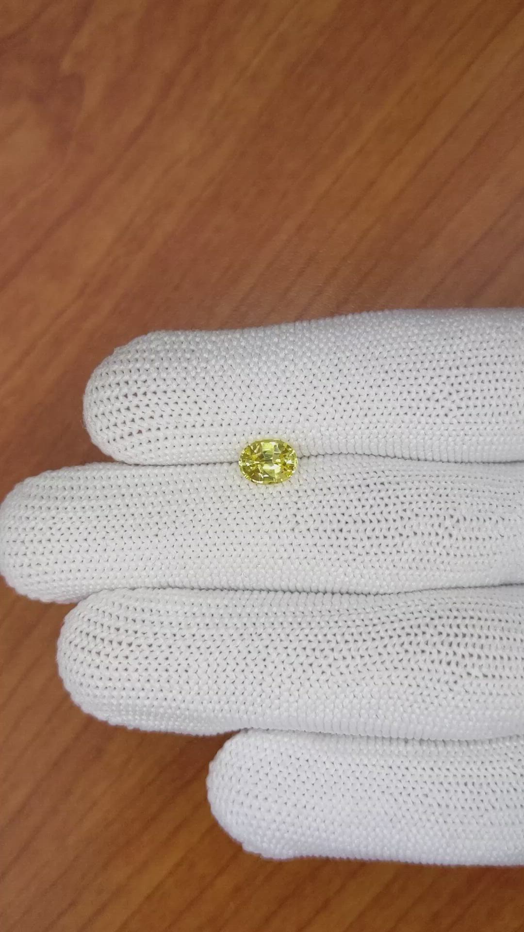 1.03 Ct. Yellow Sapphire from Ceylon (Sri Lanka) Size Video