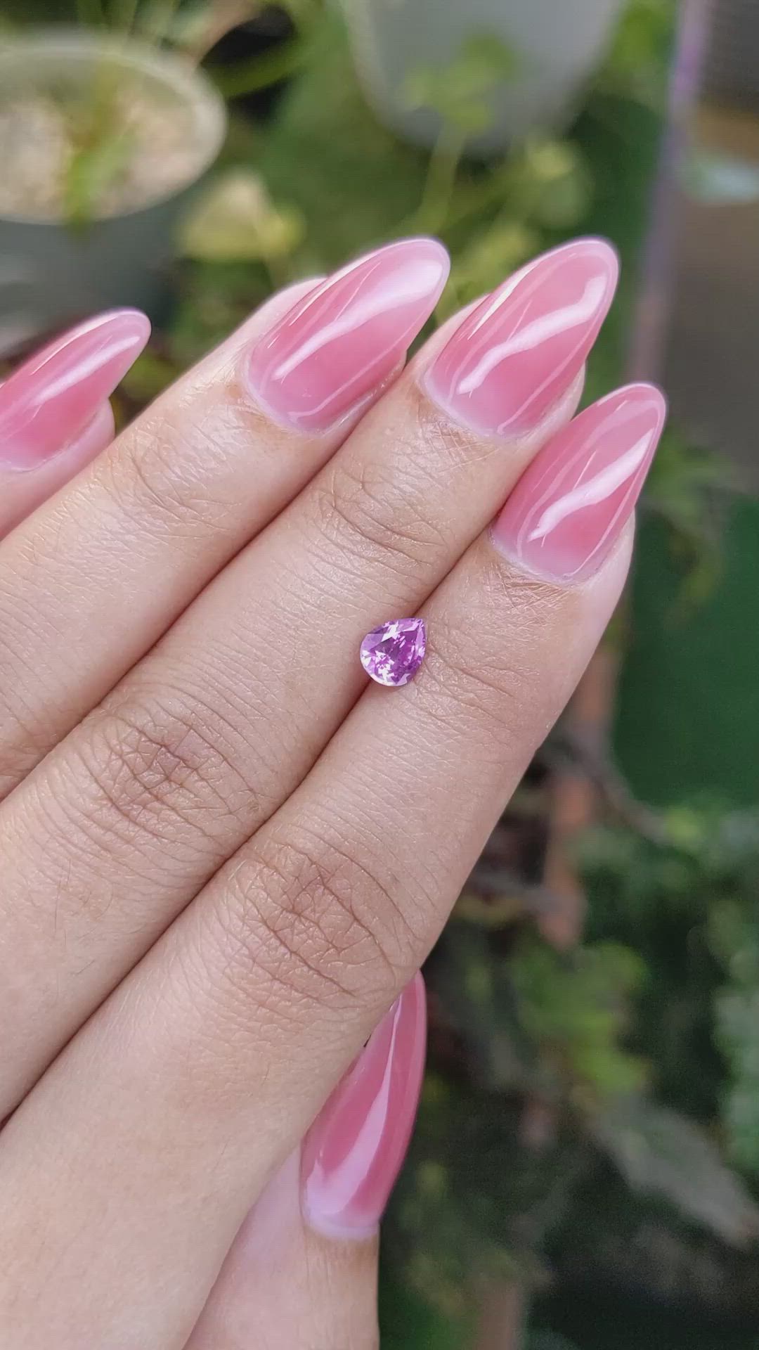 0.64 Ct. Purplish Pink Sapphire from Ceylon (Sri Lanka) Size Video