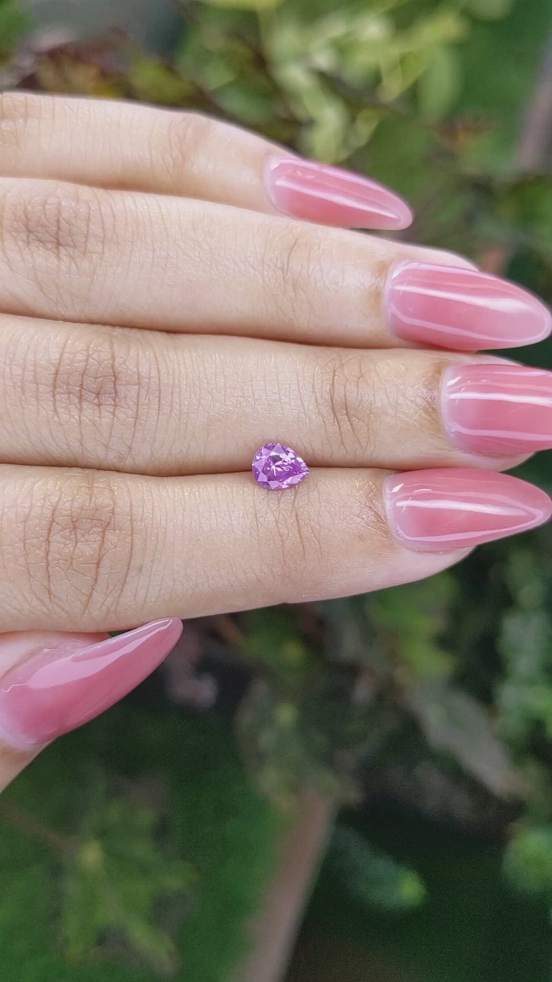 0.64 Ct. Purplish Pink Sapphire from Ceylon (Sri Lanka) Size Video
