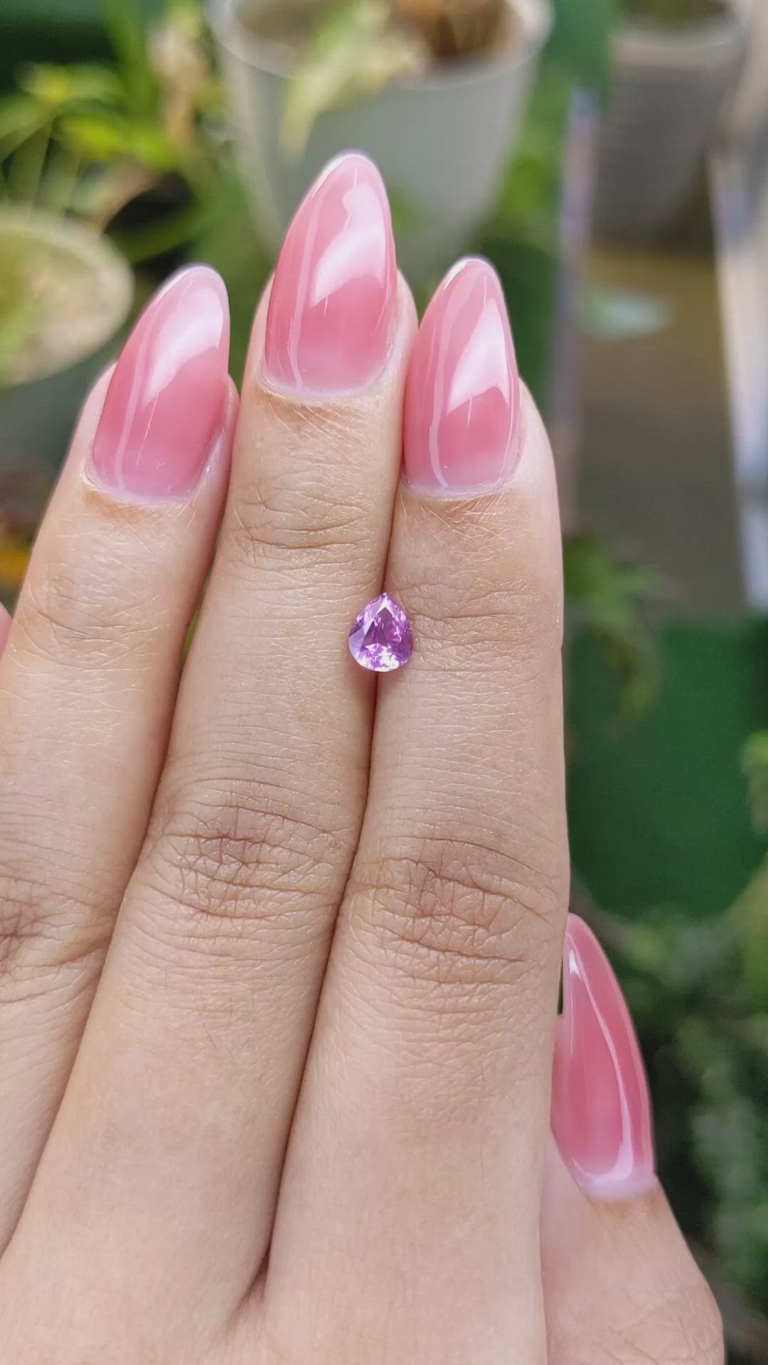 0.64 Ct. Purplish Pink Sapphire from Ceylon (Sri Lanka) Size Video