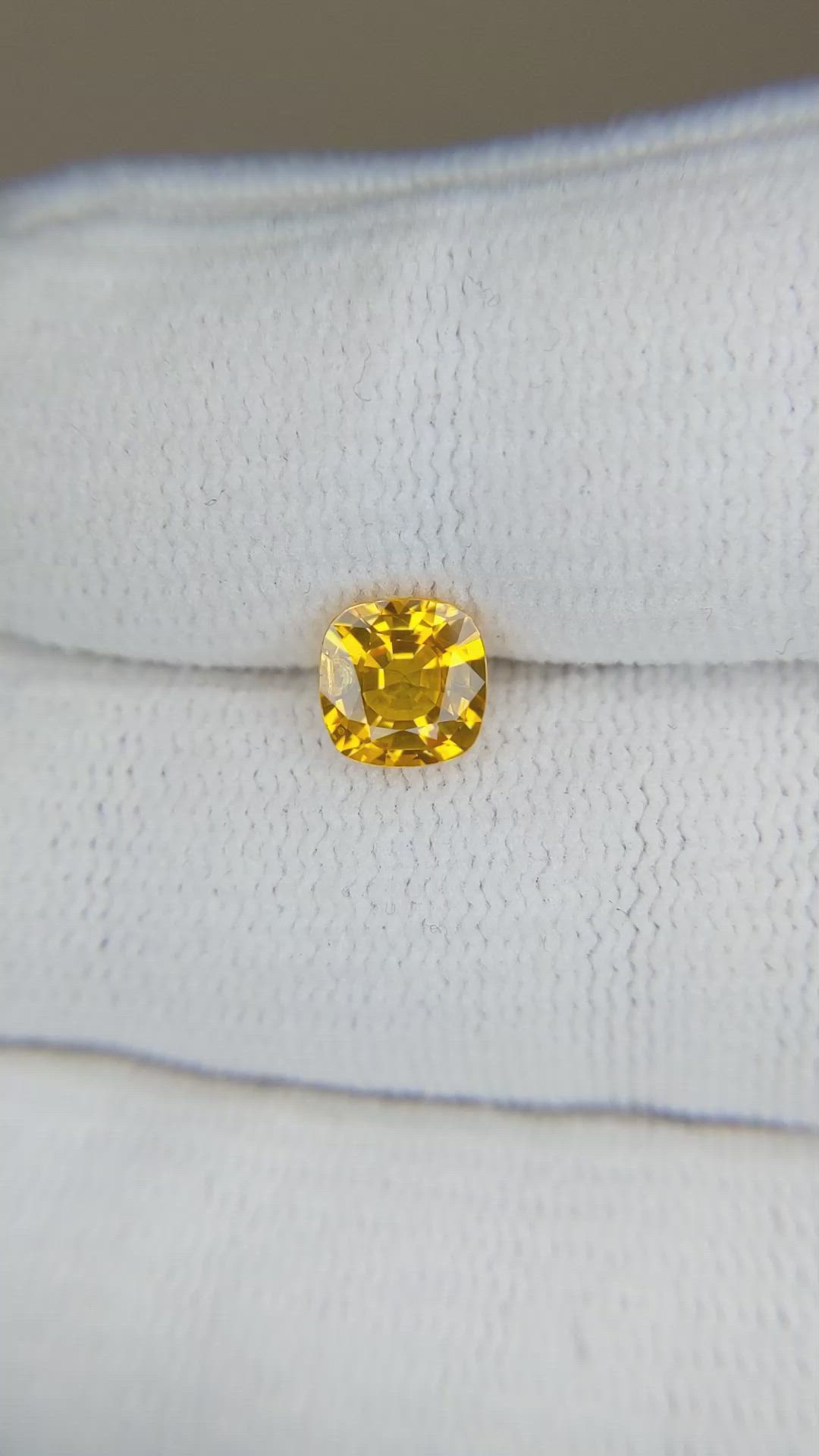 1.18 Ct. Orangish Yellow Sapphire from Ceylon (Sri Lanka) Size Video