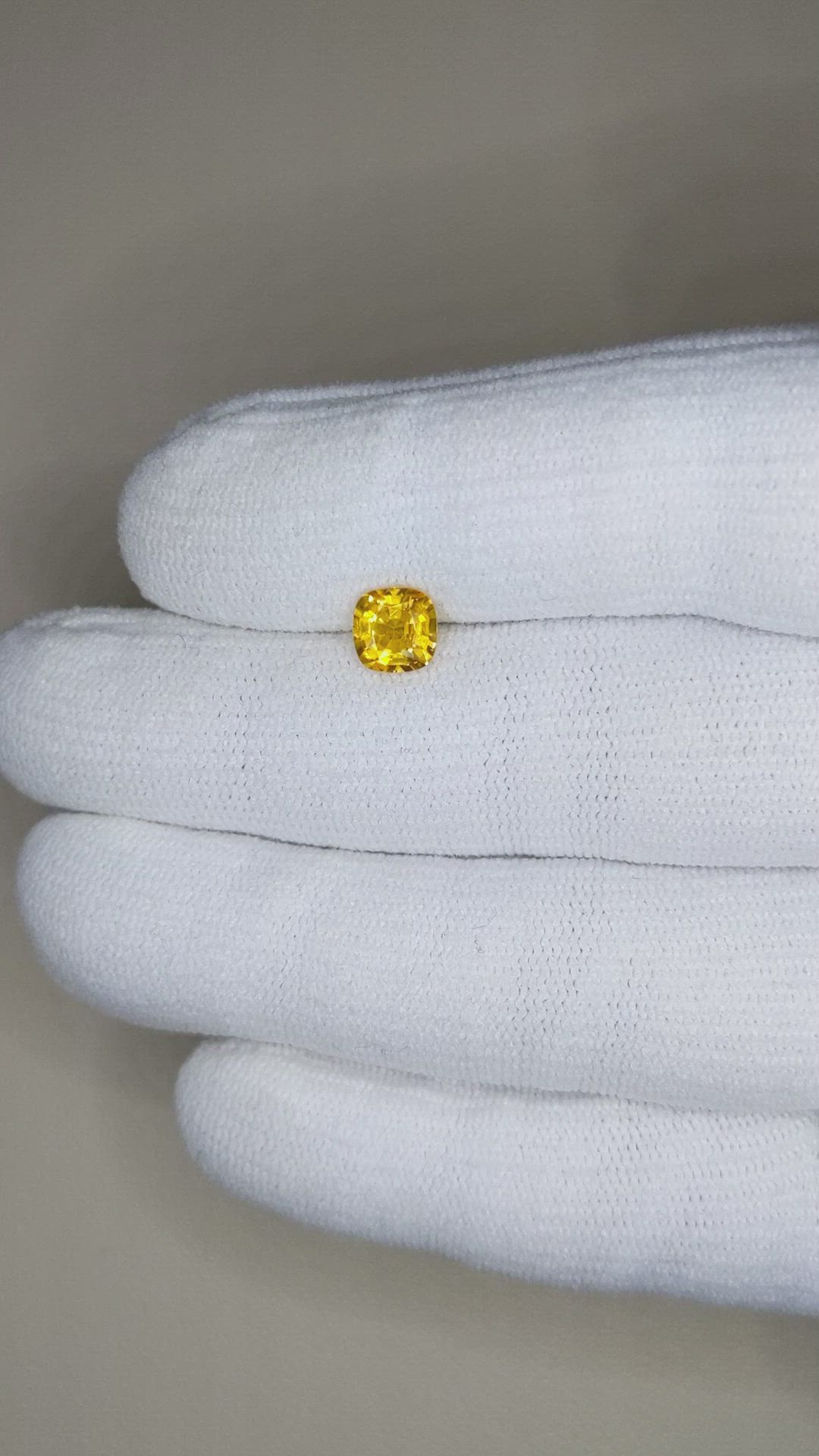 1.18 Ct. Orangish Yellow Sapphire from Ceylon (Sri Lanka) Size Video