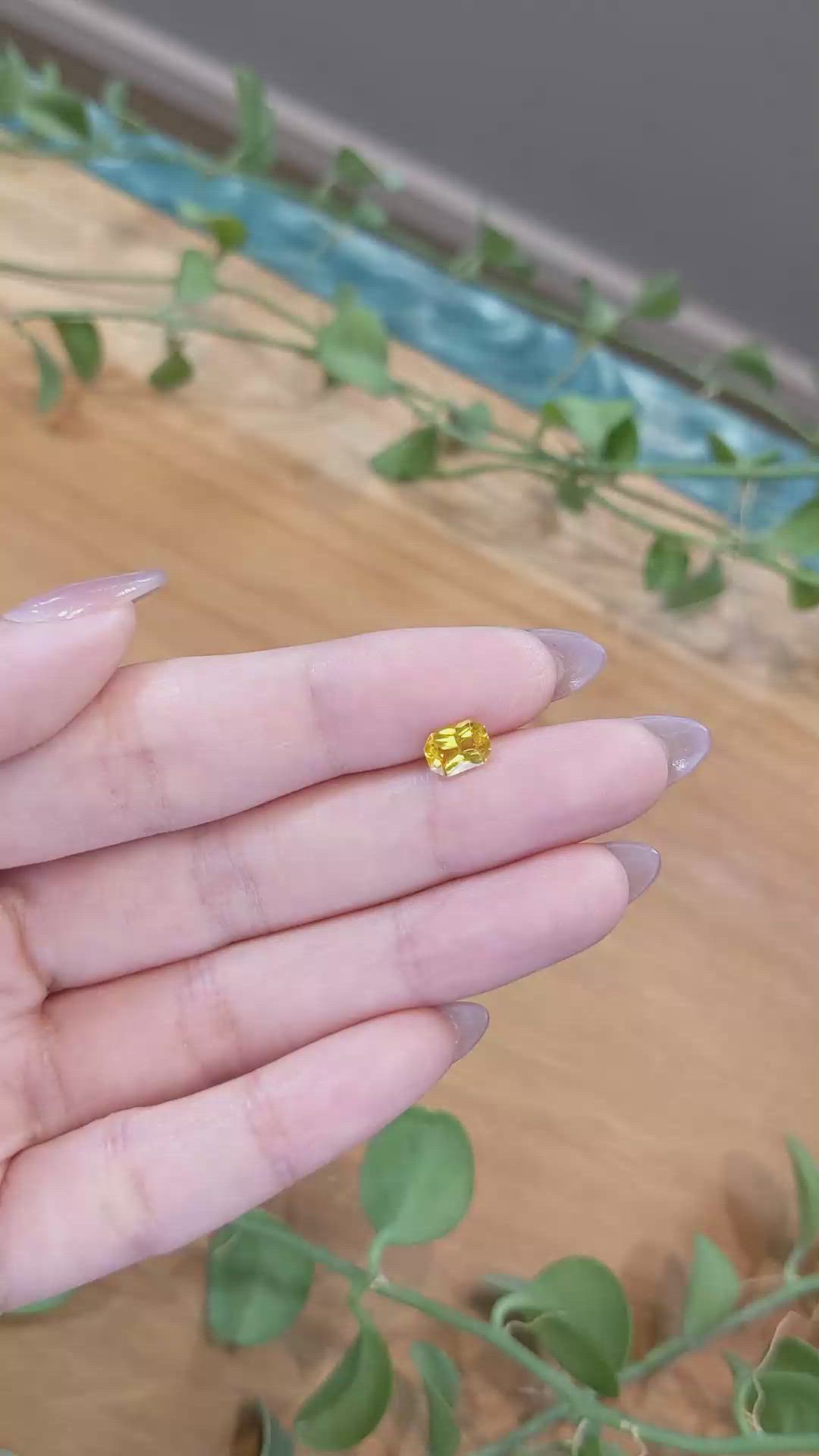 0.95 Ct. Orangish Yellow Sapphire from Ceylon (Sri Lanka) Size Video