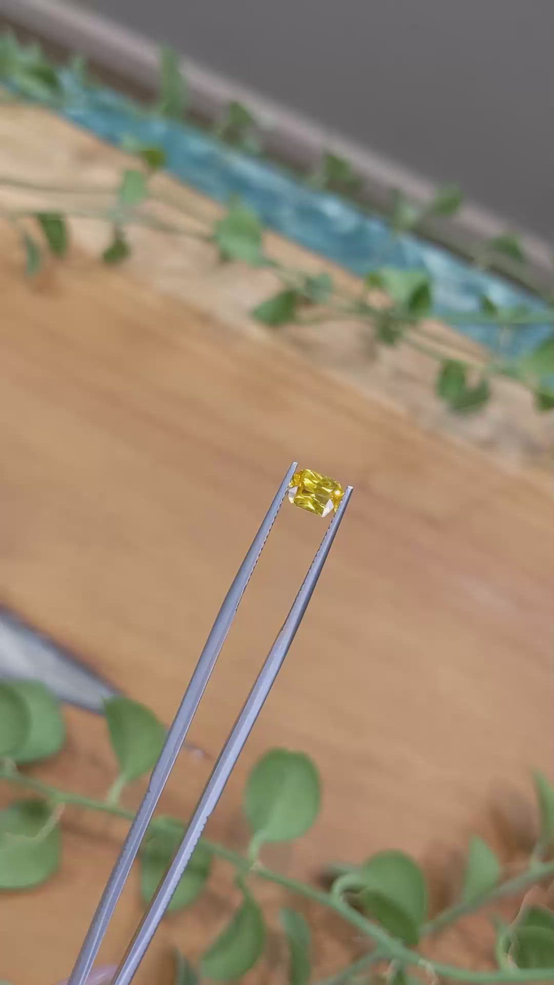 0.95 Ct. Orangish Yellow Sapphire from Ceylon (Sri Lanka) Size Video