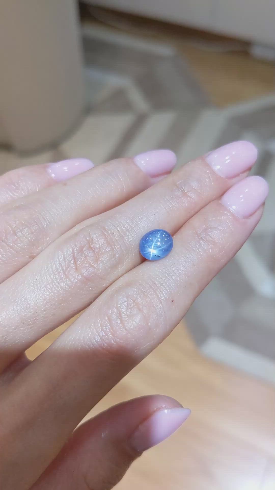 2.91 Ct. Blue Star Sapphire from Burma (Myanmar) Size Video