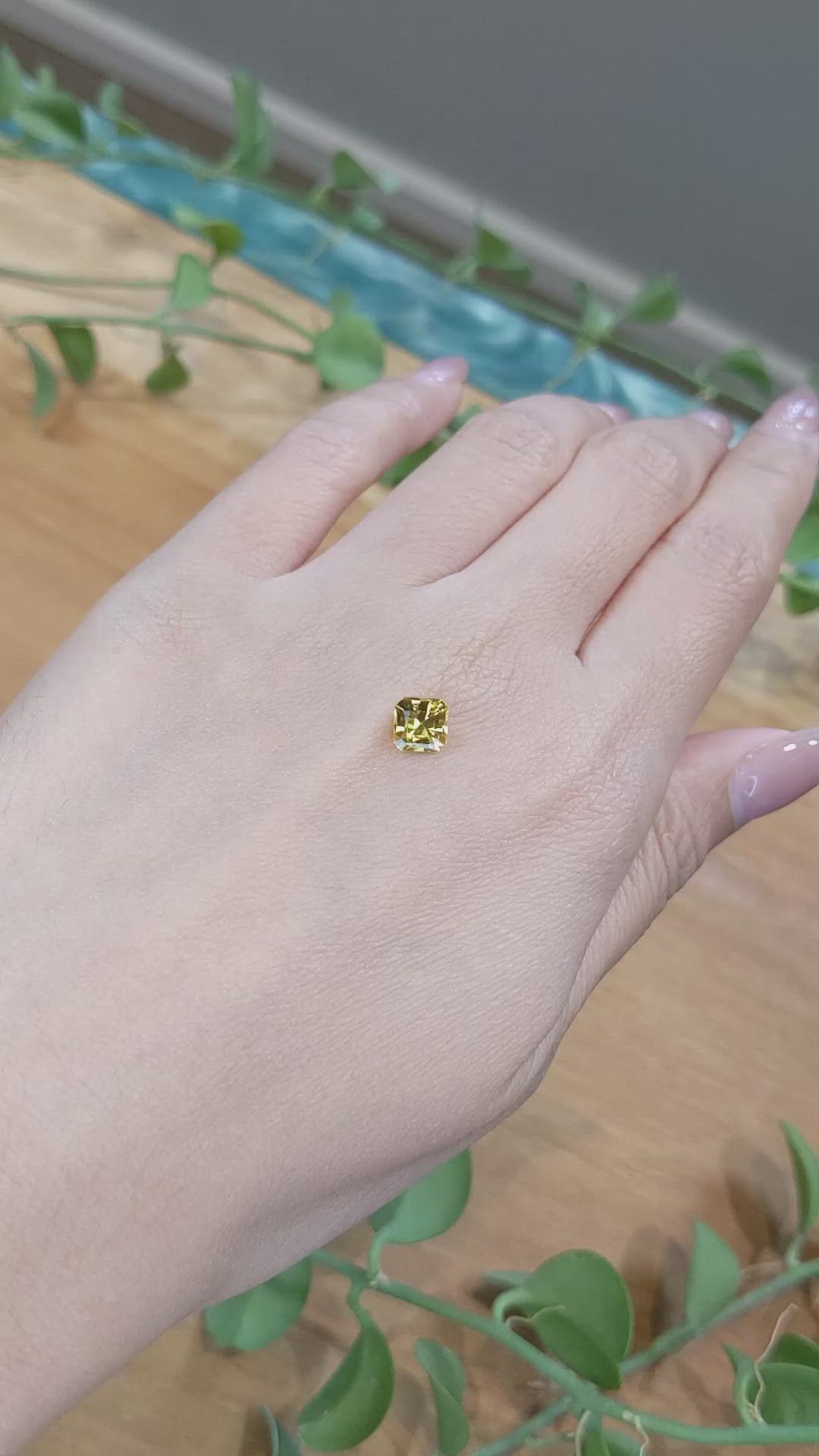 1.24 Ct. Orangish Yellow Sapphire from Ceylon (Sri Lanka) Size Video