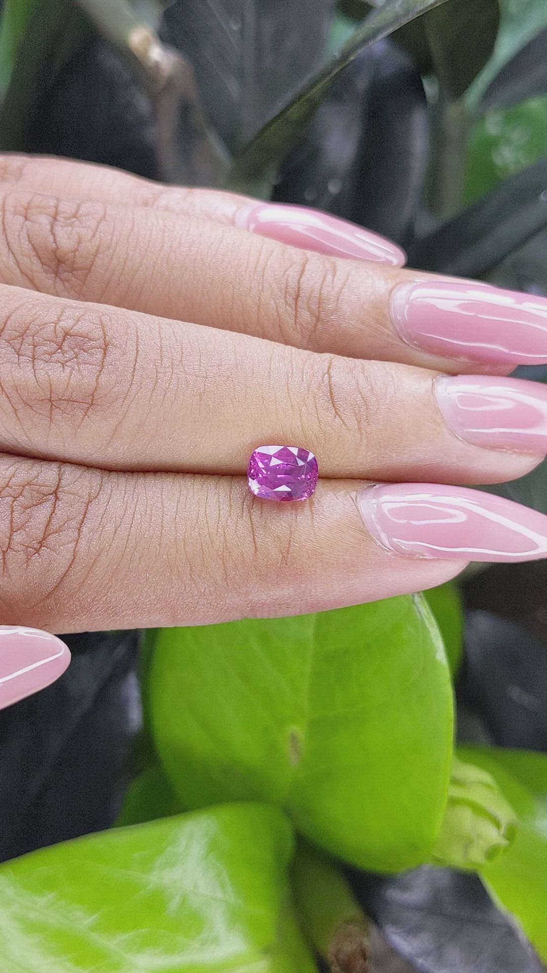 1.52 Ct. Pinkish Purple Sapphire from Madagascar Size Video