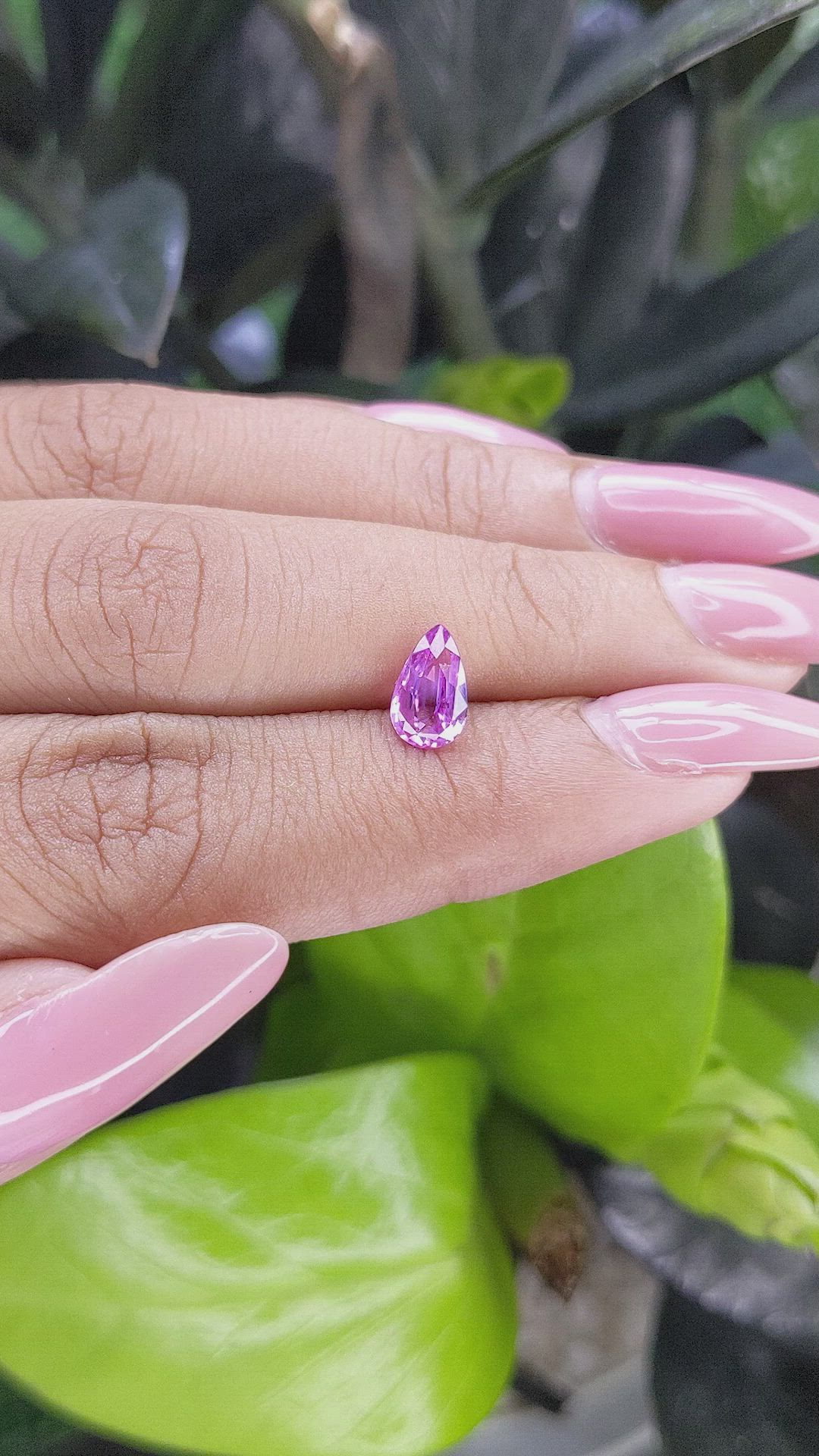 1.21 Ct. Pinkish Purple Sapphire from Tanzania Size Video