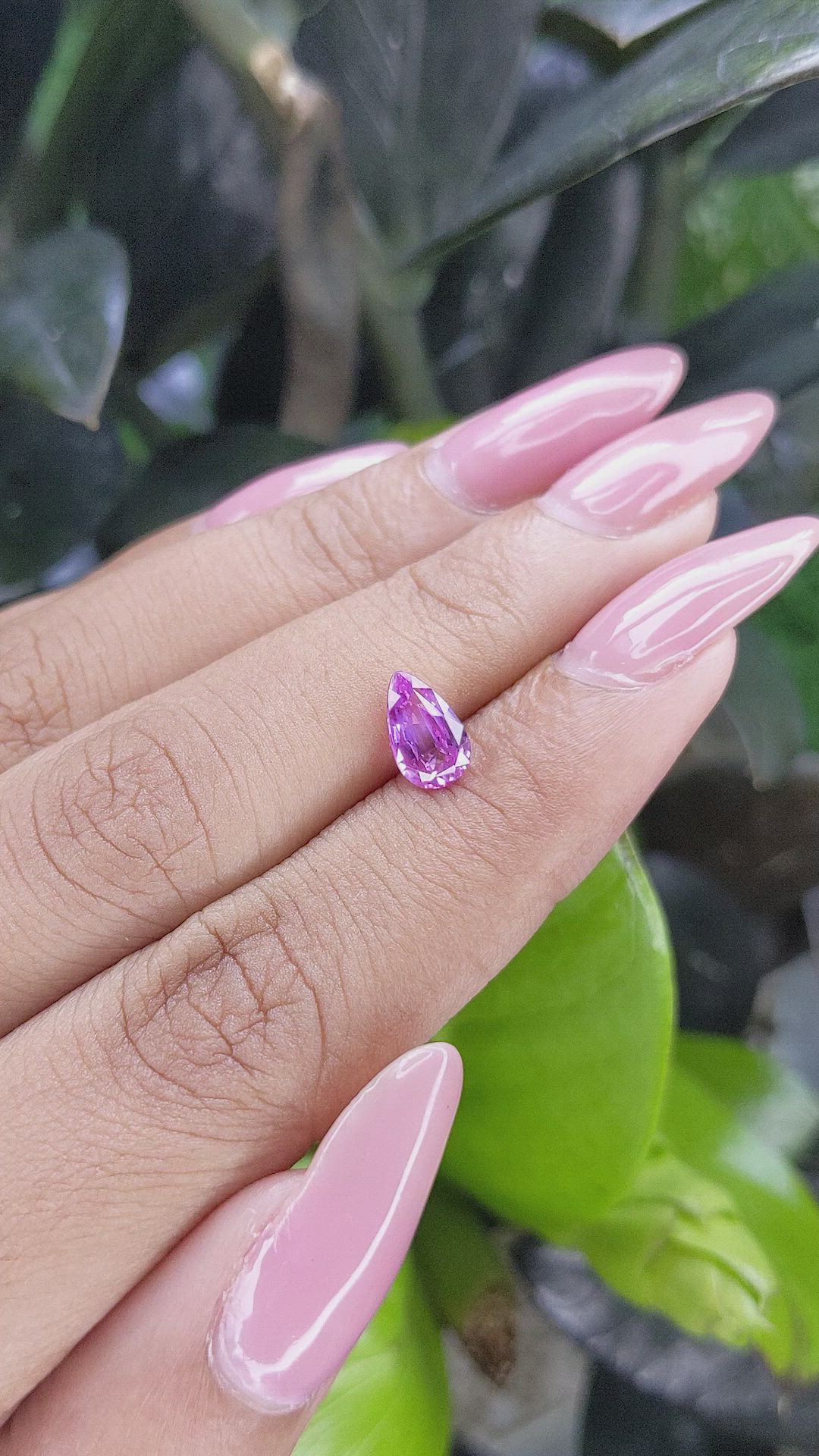 1.21 Ct. Pinkish Purple Sapphire from Tanzania Size Video