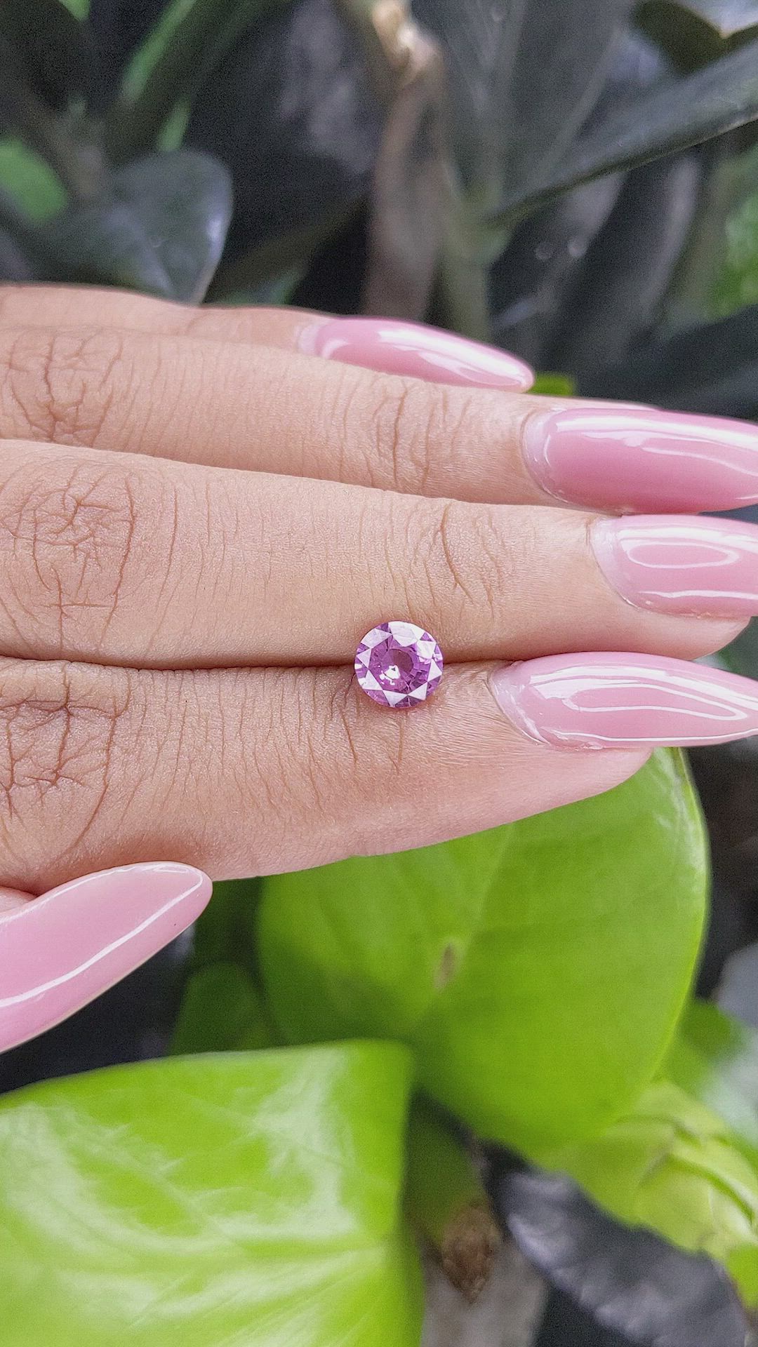 1.08 Ct. Pinkish Purple Sapphire from Madagascar Size Video