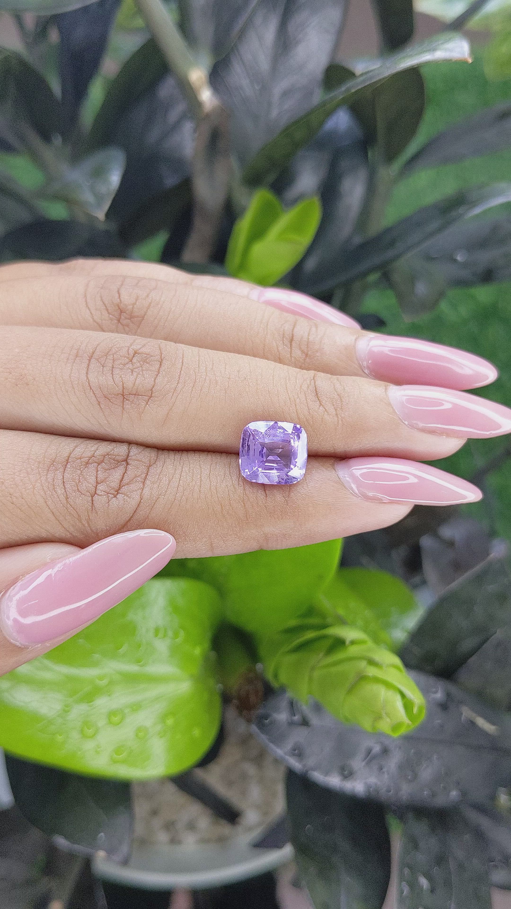 4.11 Ct. Bluish Purple Sapphire from Ceylon (Sri Lanka) Size Video