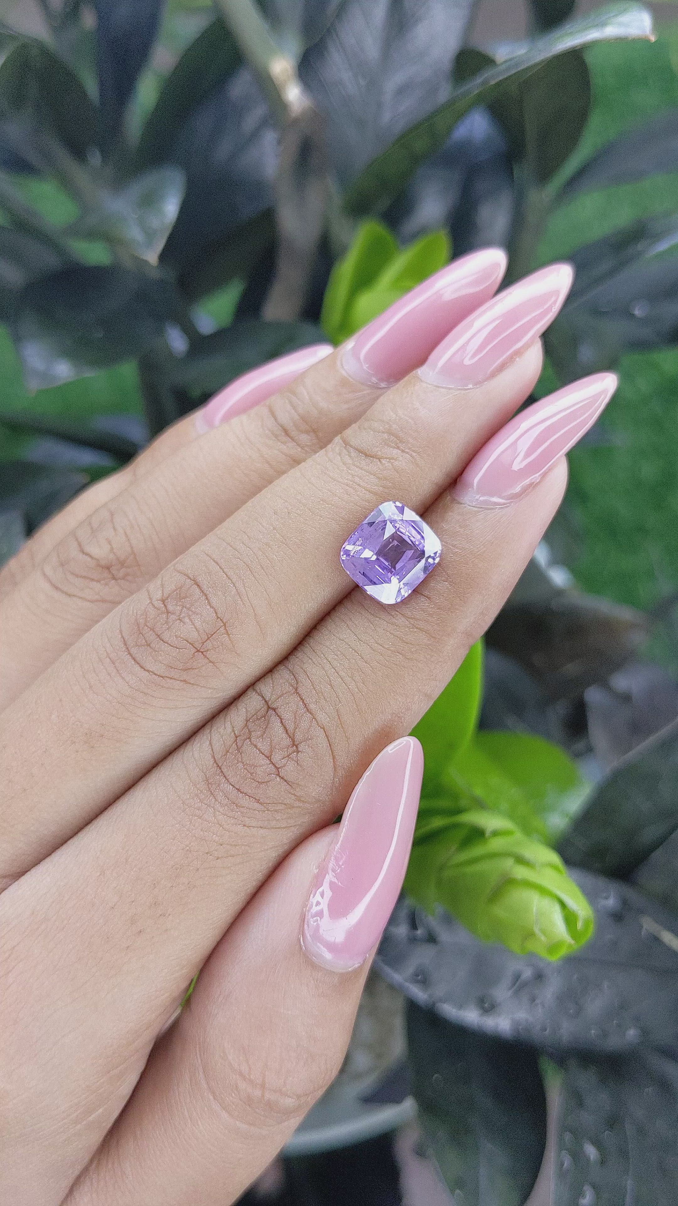 4.11 Ct. Bluish Purple Sapphire from Ceylon (Sri Lanka) Size Video