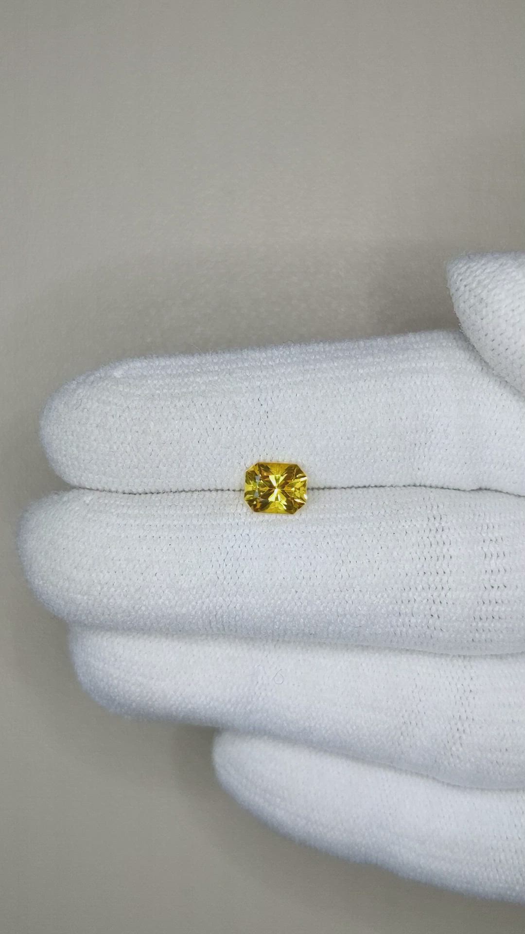 0.96 Ct. Yellow Sapphire from Ceylon (Sri Lanka) Size Video